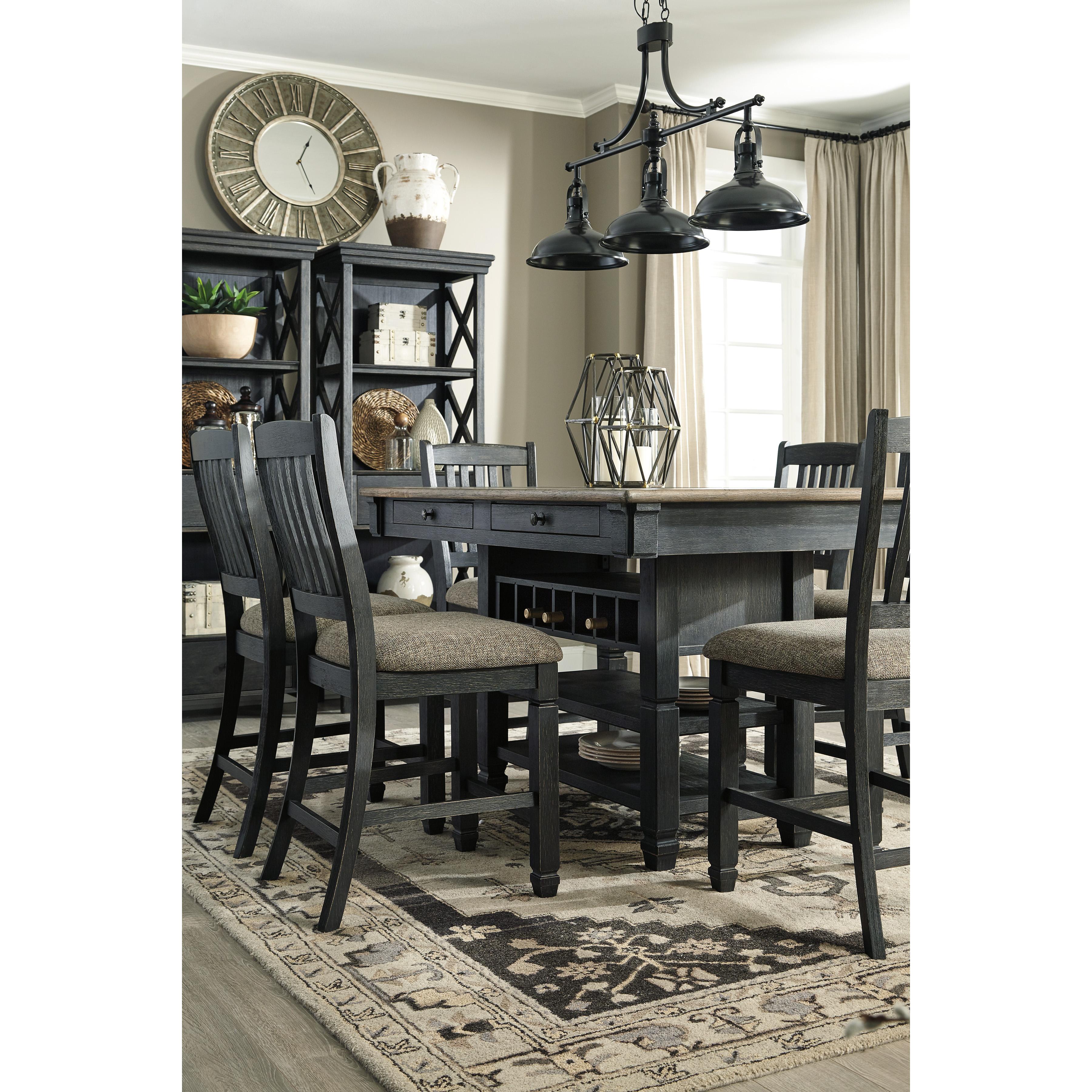 Signature Design by Ashley Tyler Creek Counter Height Dining Table with Pedestal Base D736-32