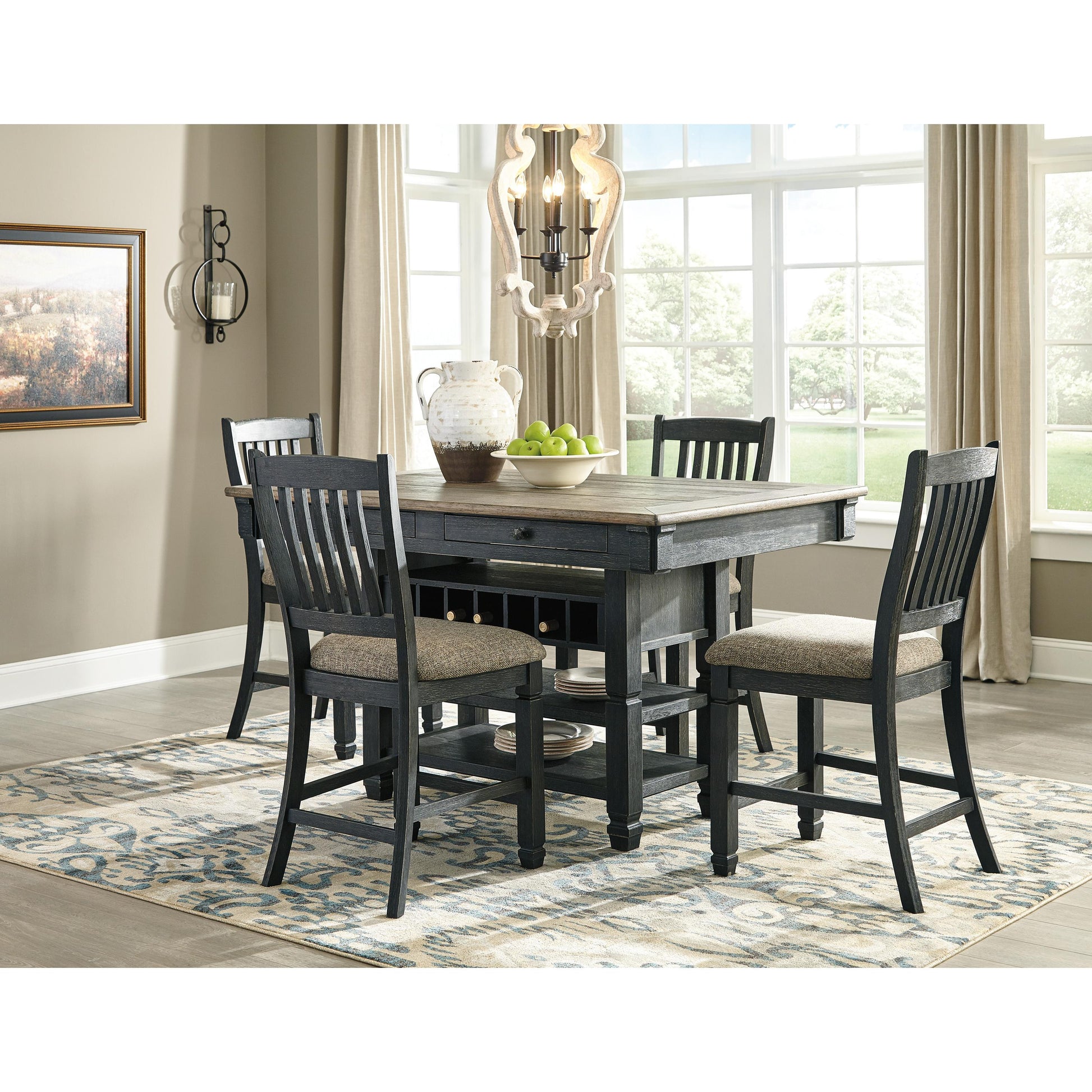 Signature Design by Ashley Tyler Creek Counter Height Dining Table with Pedestal Base D736-32