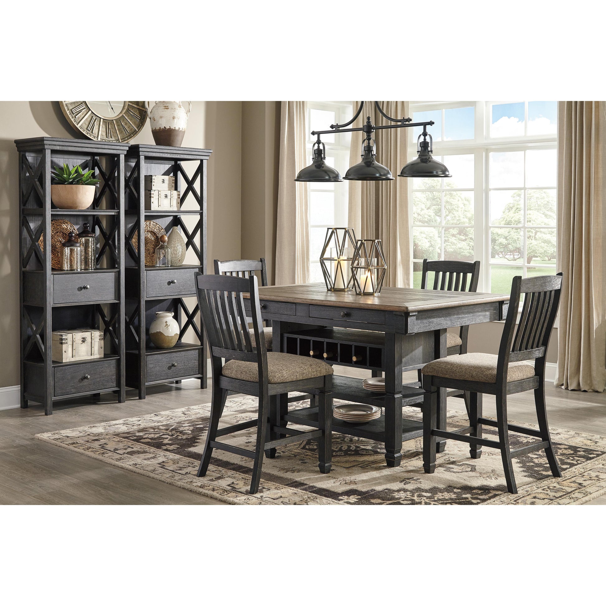 Signature Design by Ashley Tyler Creek Counter Height Dining Table with Pedestal Base D736-32