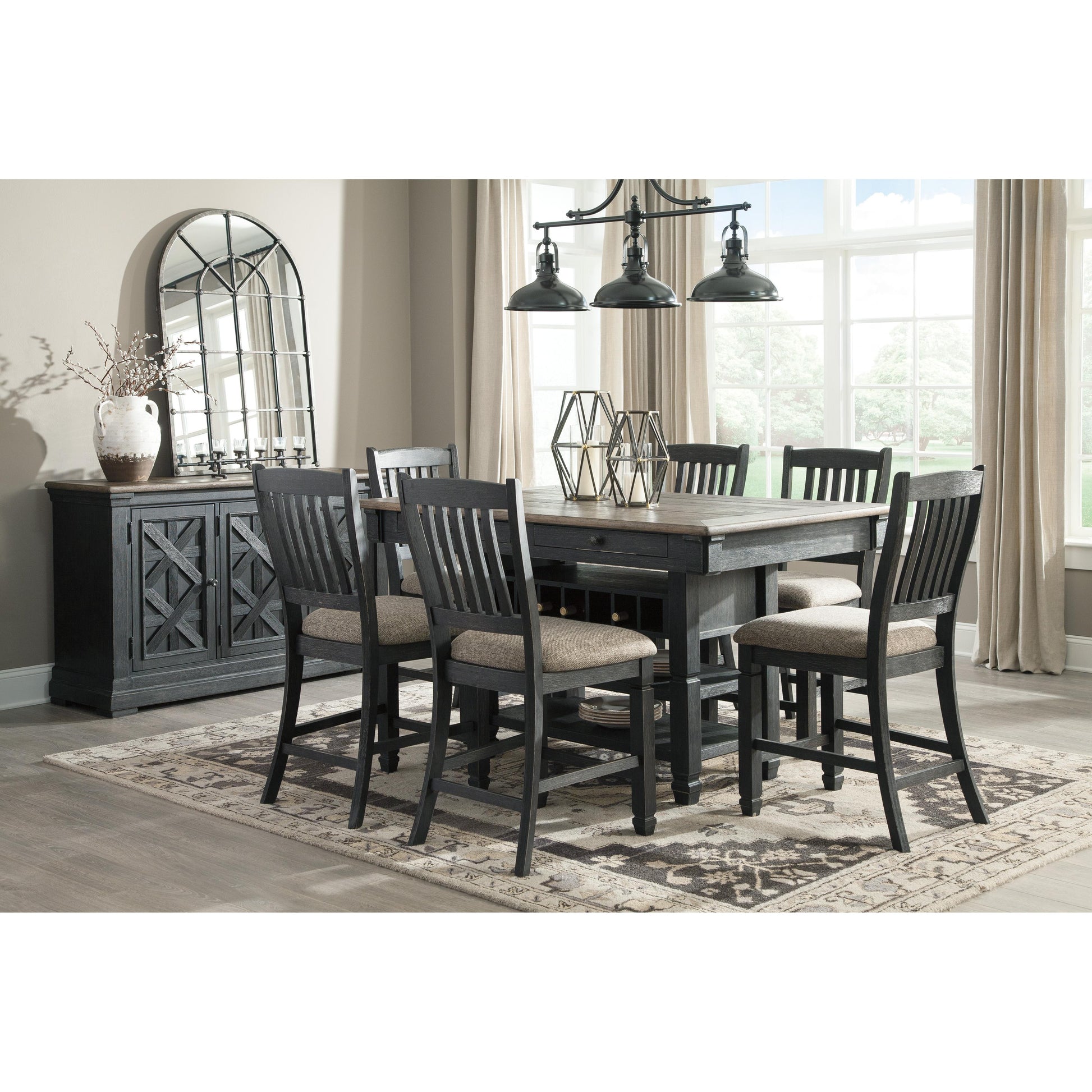 Signature Design by Ashley Tyler Creek Counter Height Dining Table with Pedestal Base D736-32