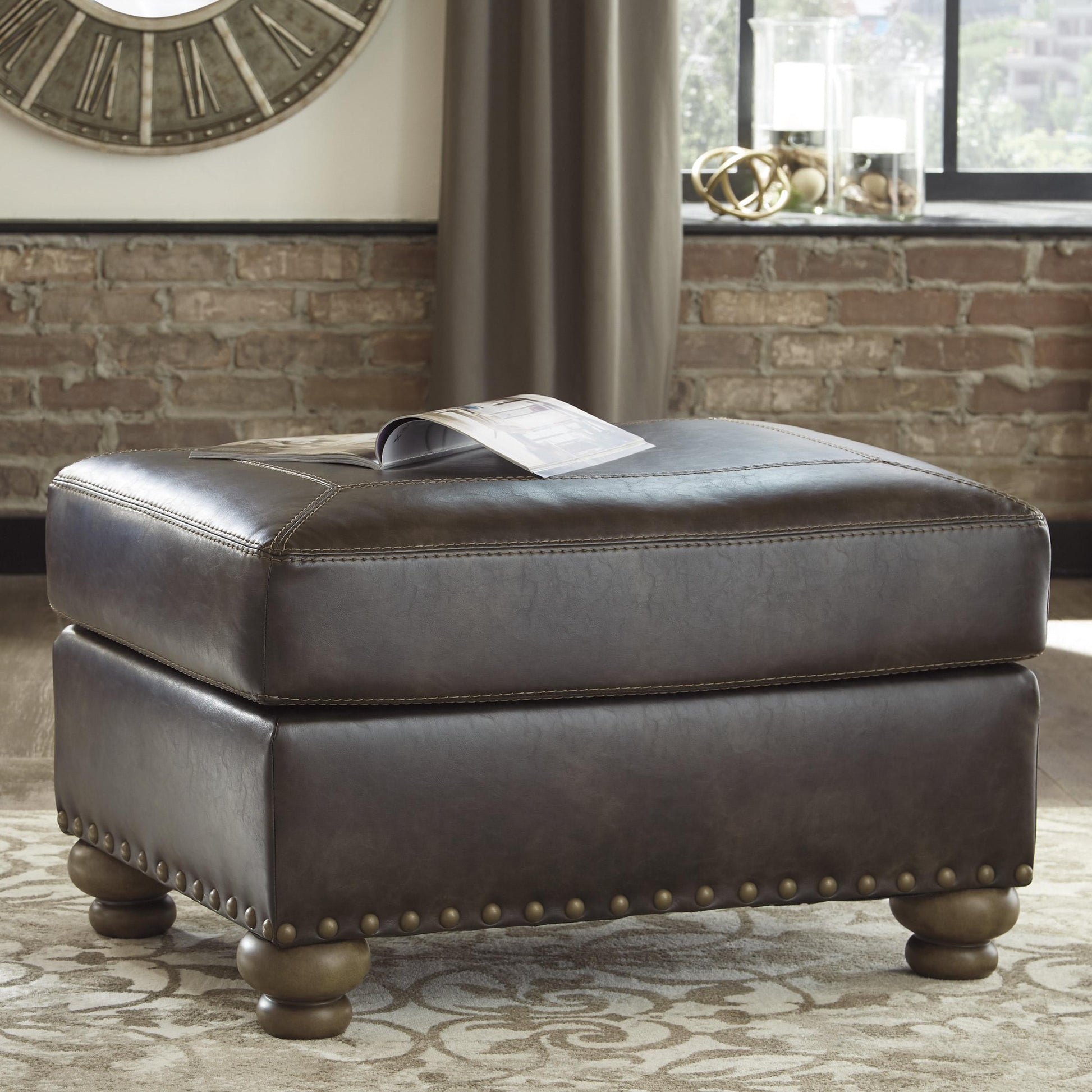 Signature Design by Ashley Nicorvo Leather Look Ottoman 8050514