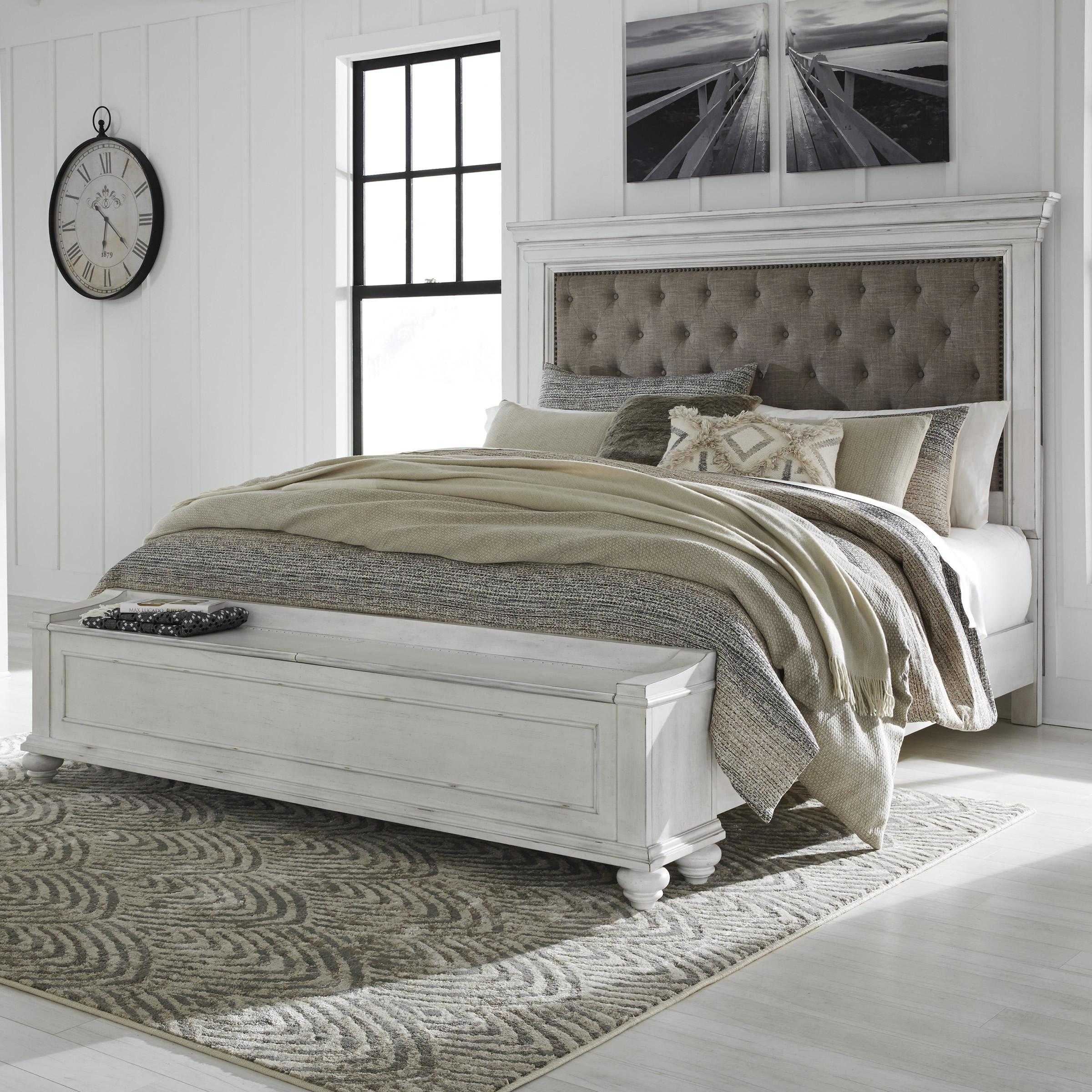 Benchcraft Kanwyn Queen Upholstered Panel Bed with Storage B777-157/B777-54S/B777-96