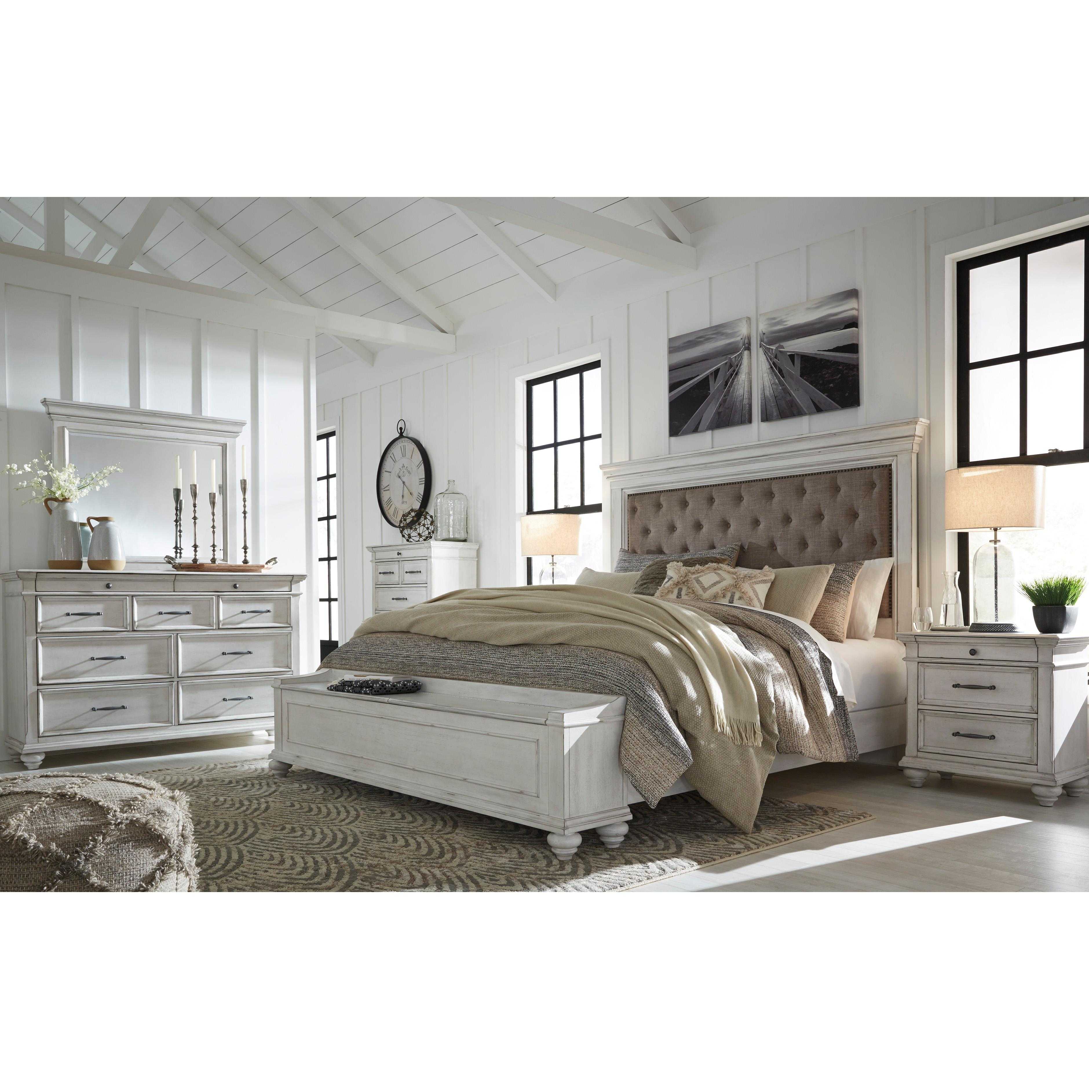 Benchcraft Kanwyn King Upholstered Panel Bed with Storage B777-158/B777-56S/B777-97