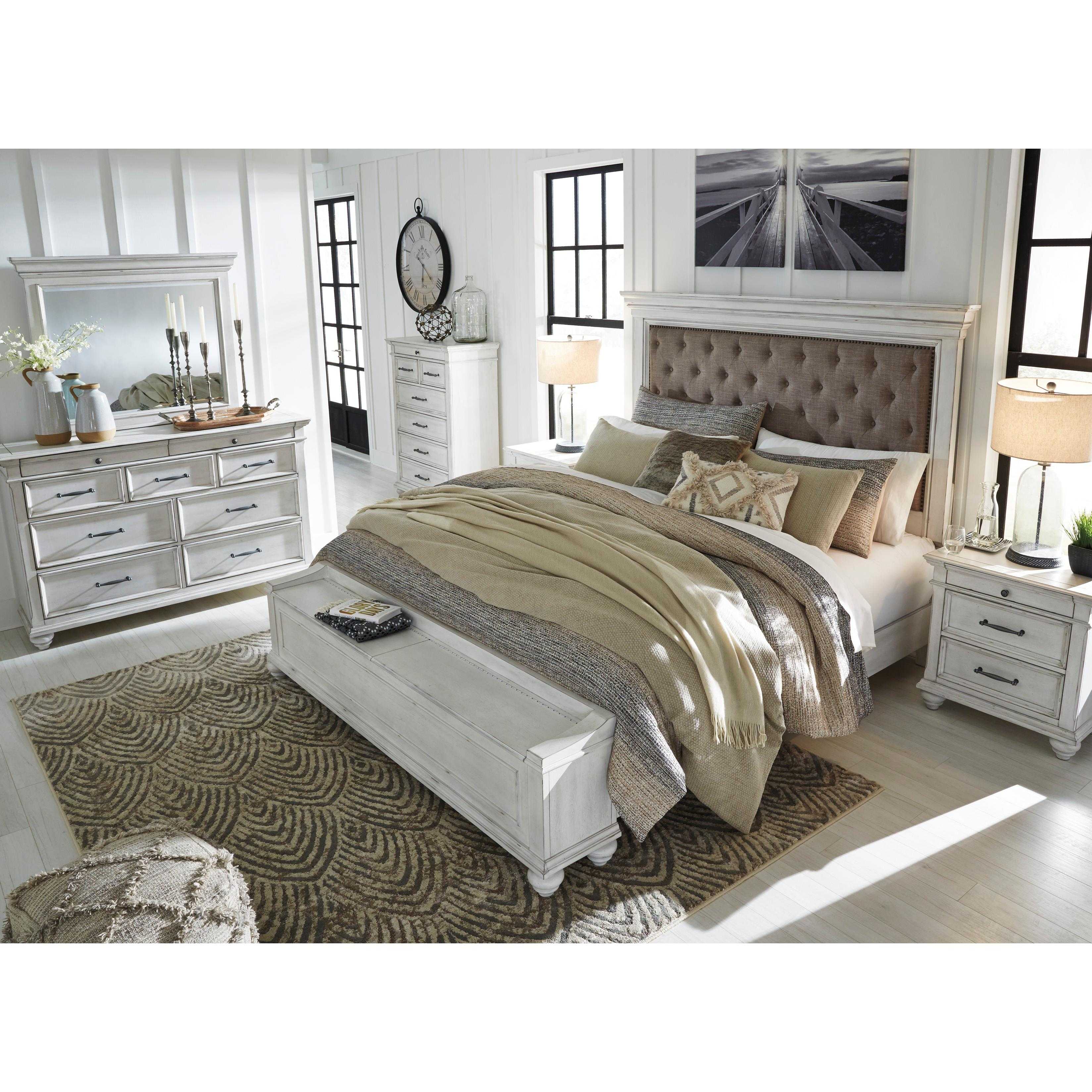 Benchcraft Kanwyn King Upholstered Panel Bed with Storage B777-158/B777-56S/B777-97