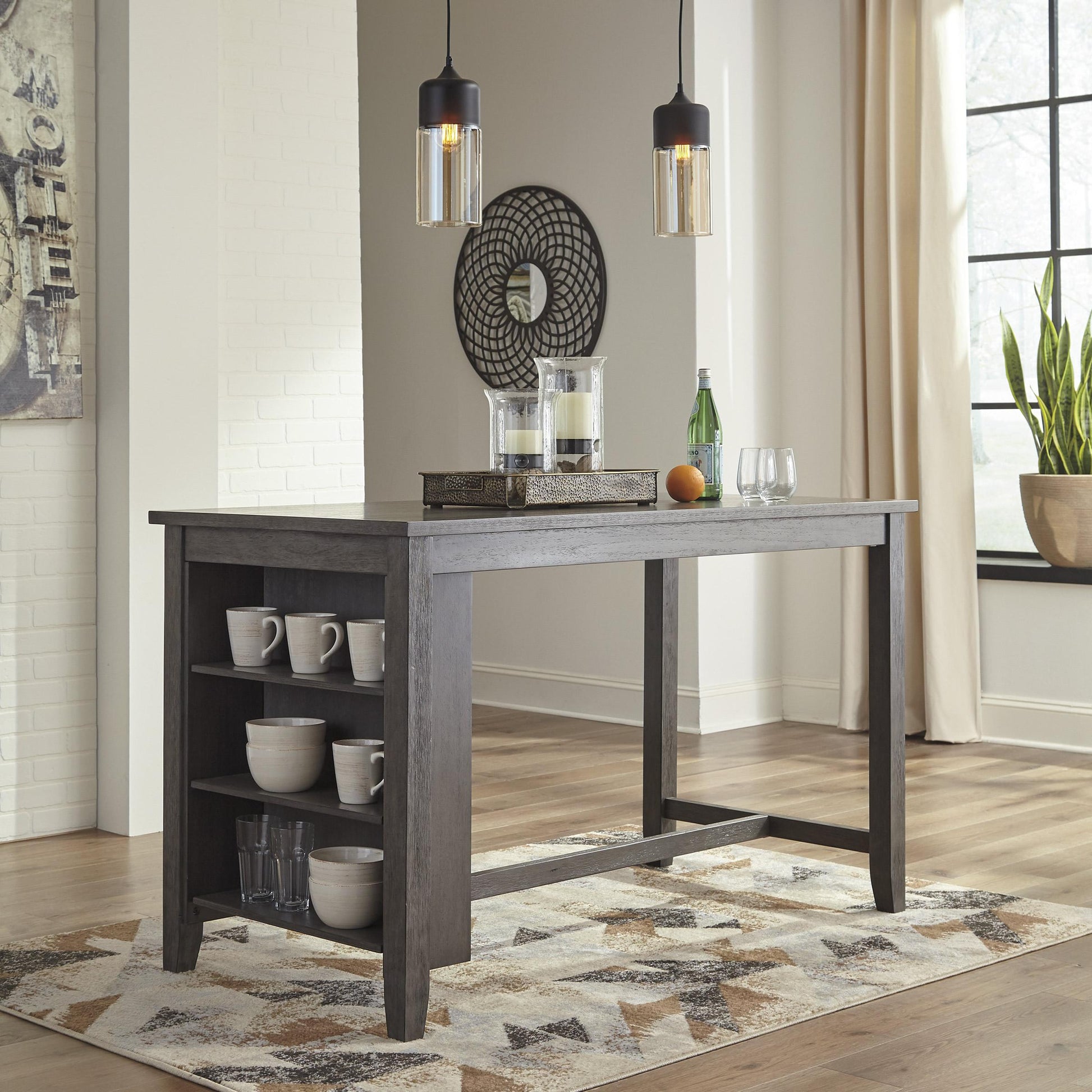 Signature Design by Ashley Caitbrook Counter Height Dining Table with Trestle Base D388-13