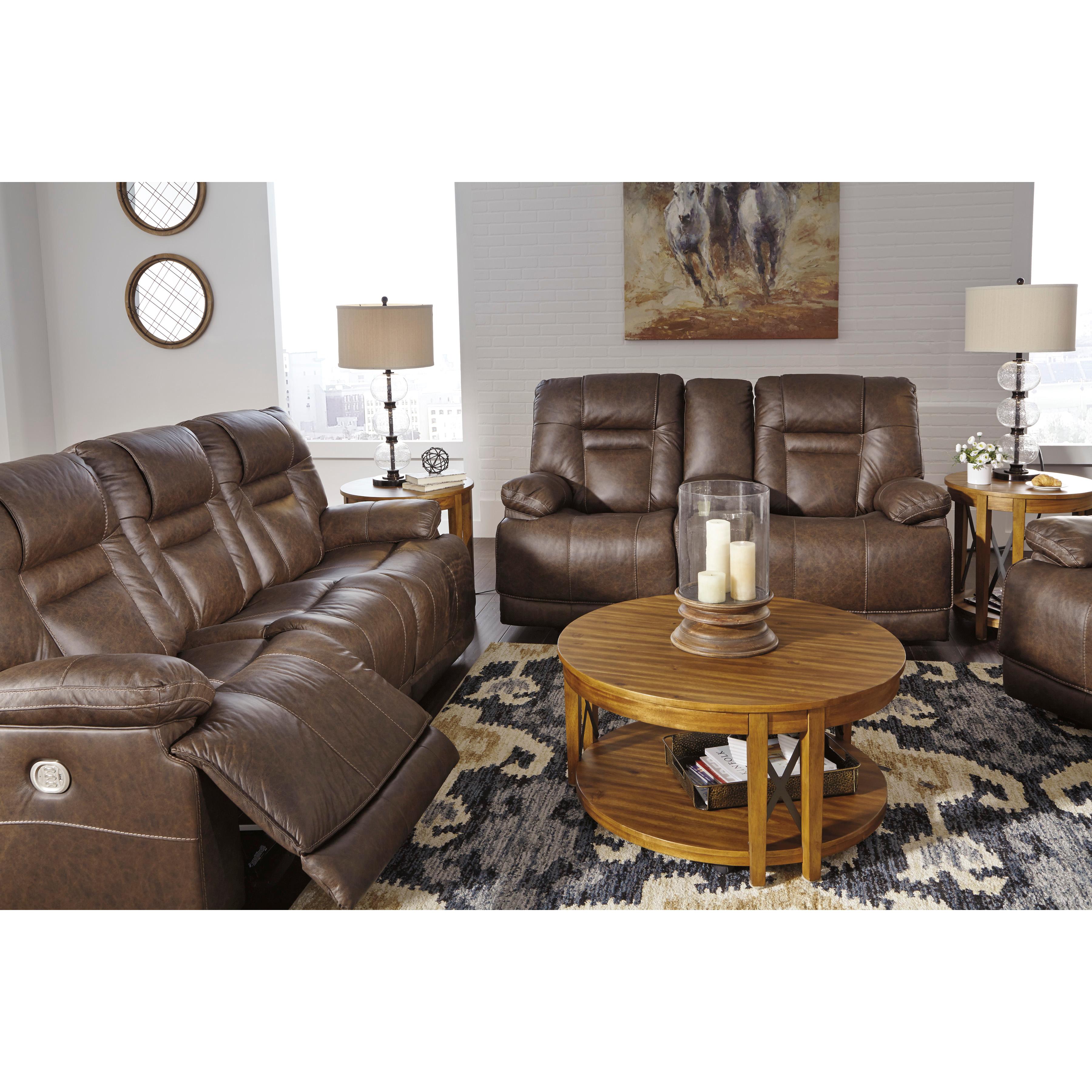 Signature Design by Ashley Wurstrow Power Reclining Leather Match Sofa U5460315