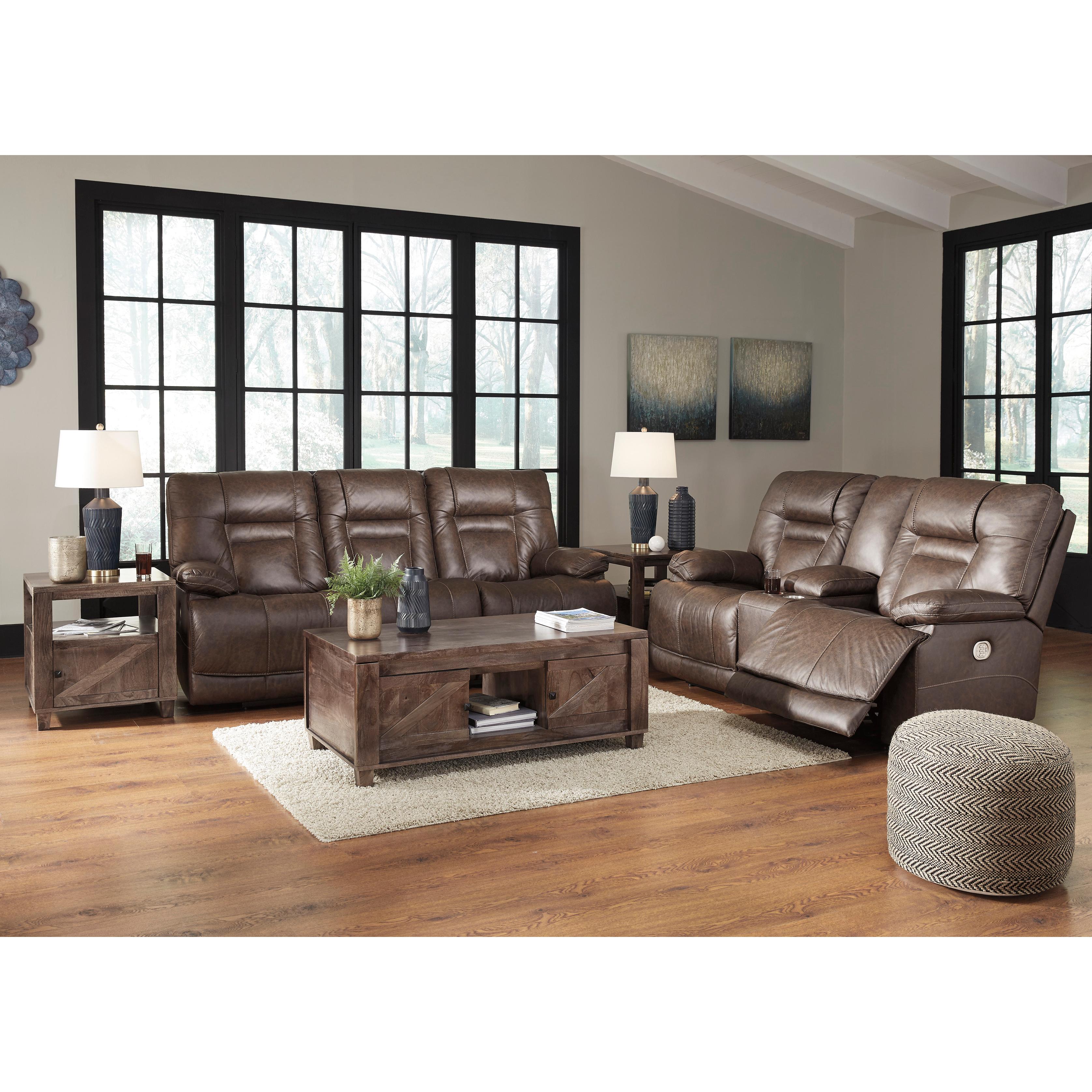 Signature Design by Ashley Wurstrow Power Reclining Leather Match Sofa U5460315