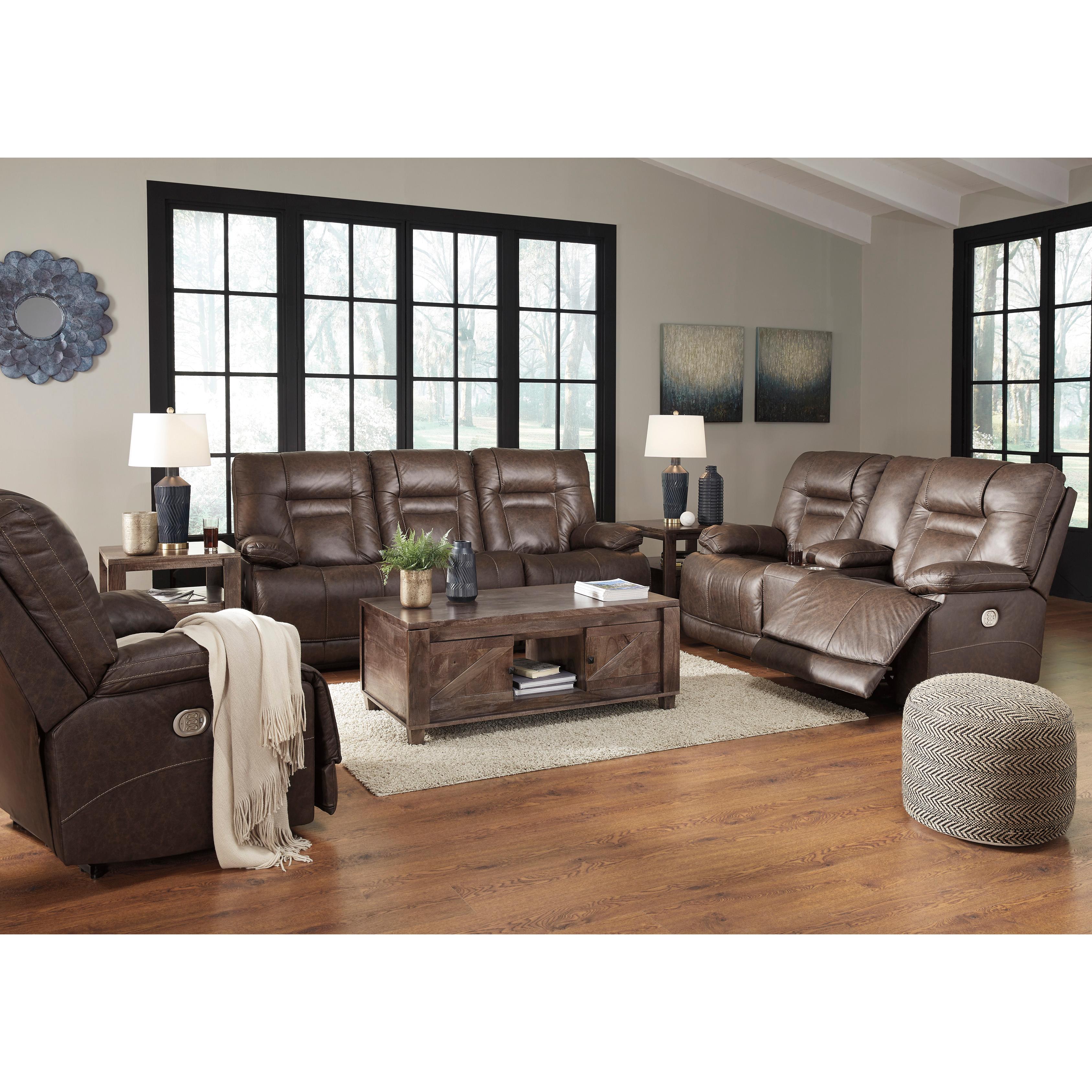 Signature Design by Ashley Wurstrow Power Reclining Leather Match Sofa U5460315