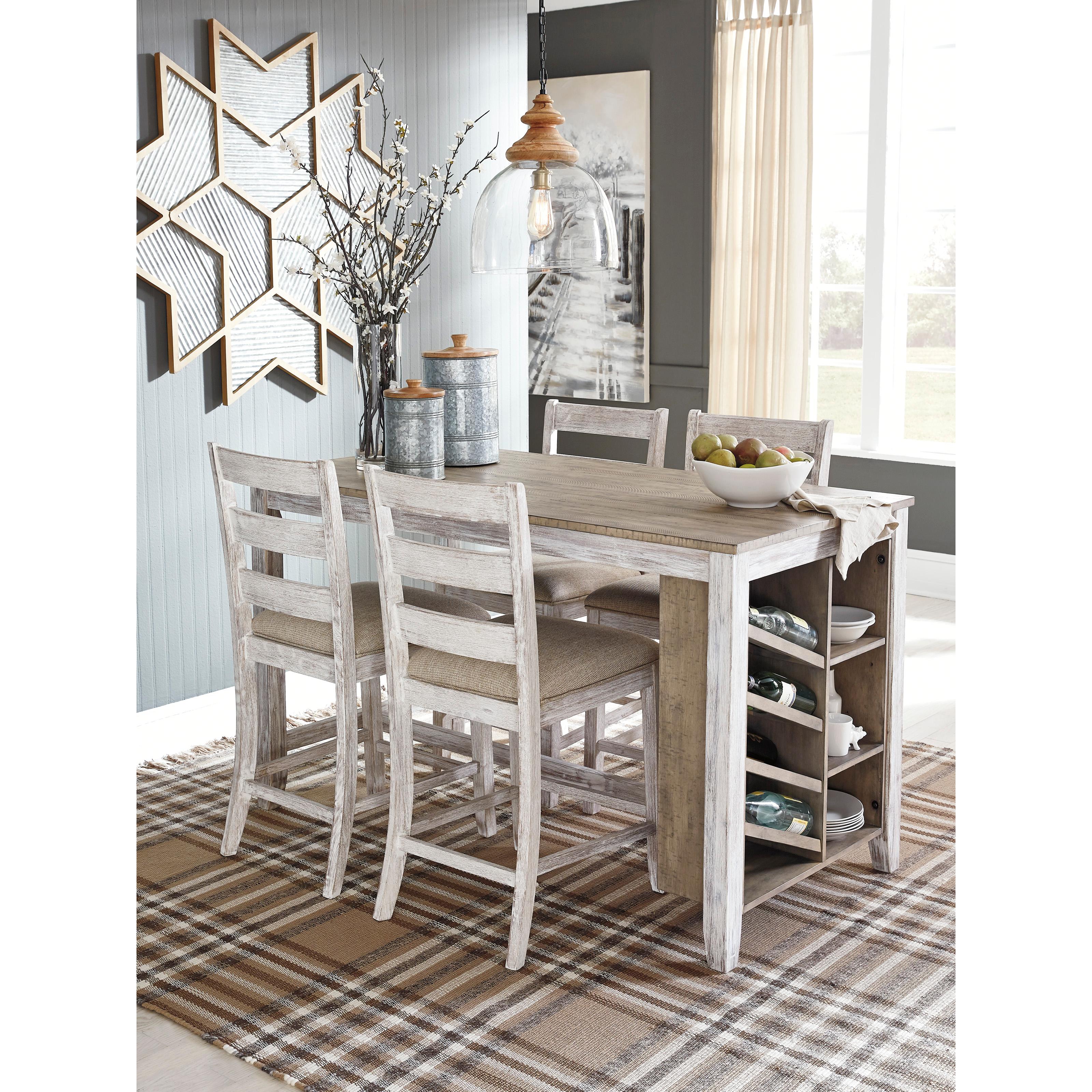 Signature Design by Ashley Skempton Counter Height Dining Table with Trestle Base D394-32