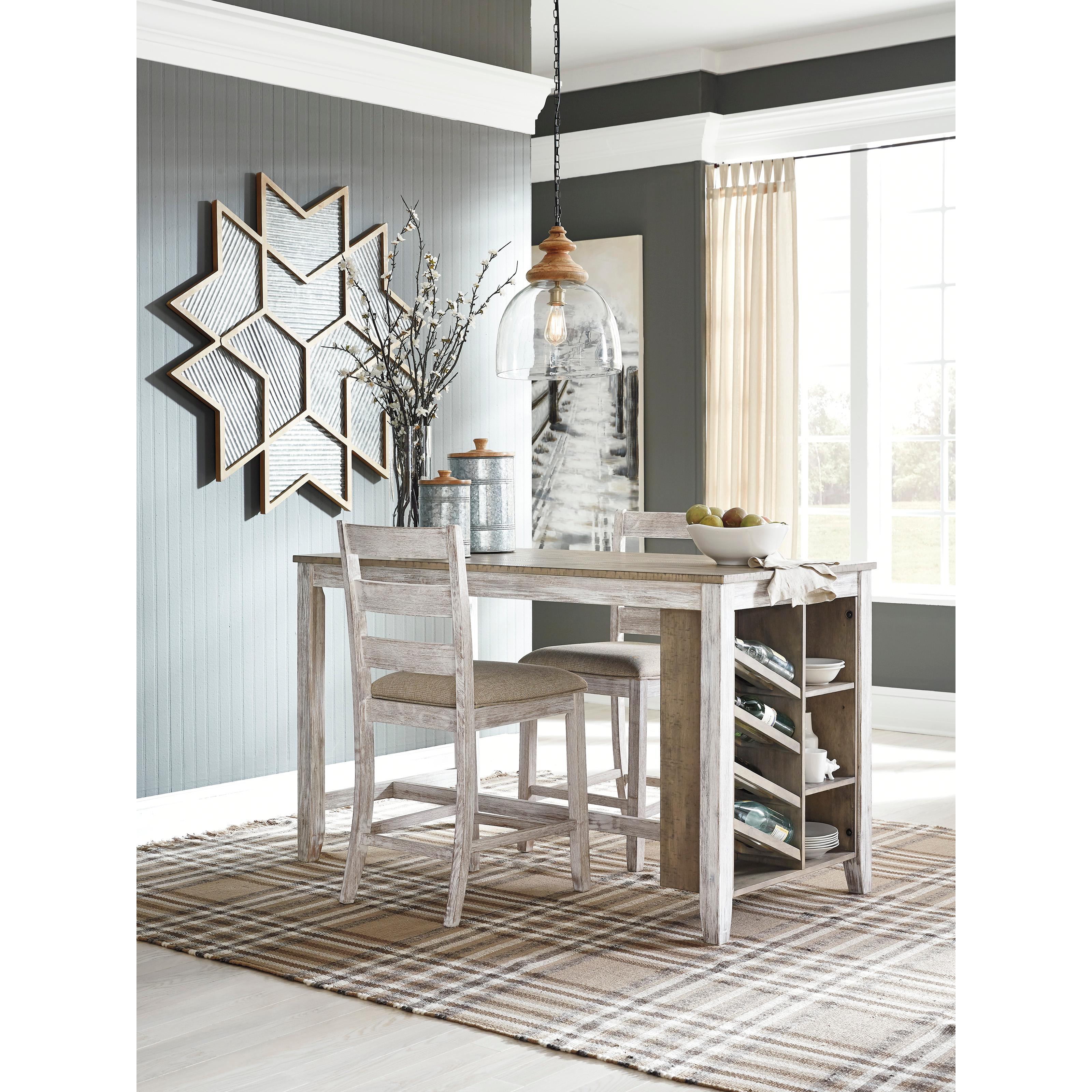 Signature Design by Ashley Skempton Counter Height Dining Table with Trestle Base D394-32