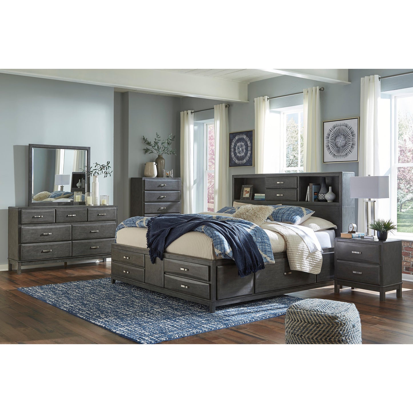 Signature Design by Ashley Caitbrook Queen Bookcase Bed with Storage B476-65/B476-64/B476-98