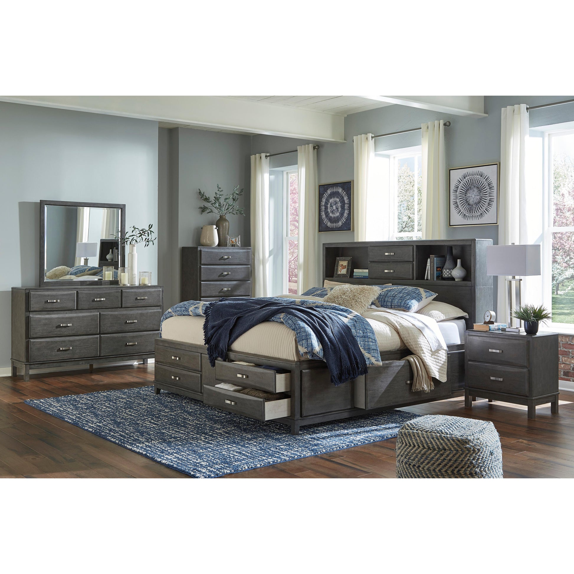 Signature Design by Ashley Caitbrook Queen Bookcase Bed with Storage B476-65/B476-64/B476-98