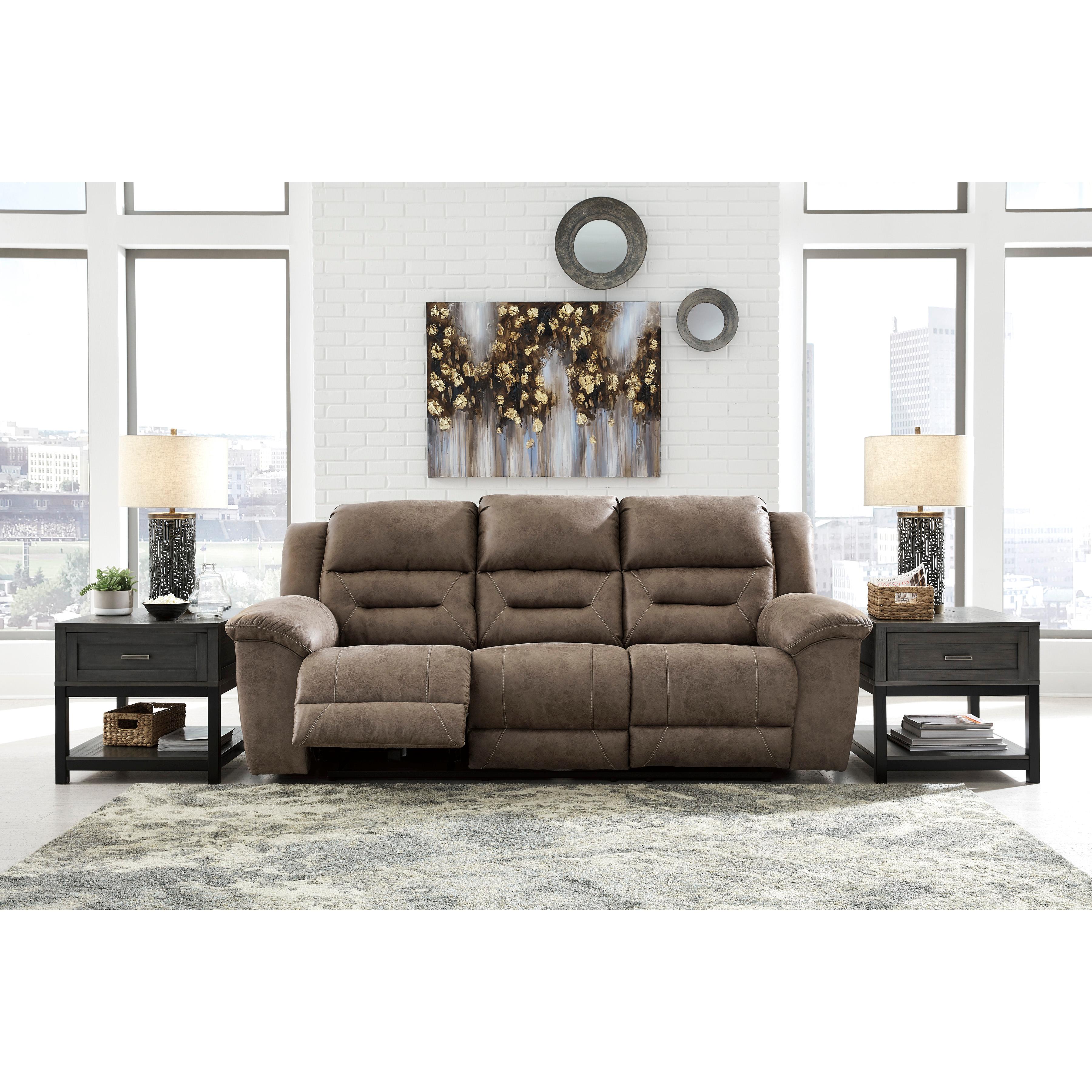 Signature Design by Ashley Stoneland Power Reclining Leather Look Sofa 3990587