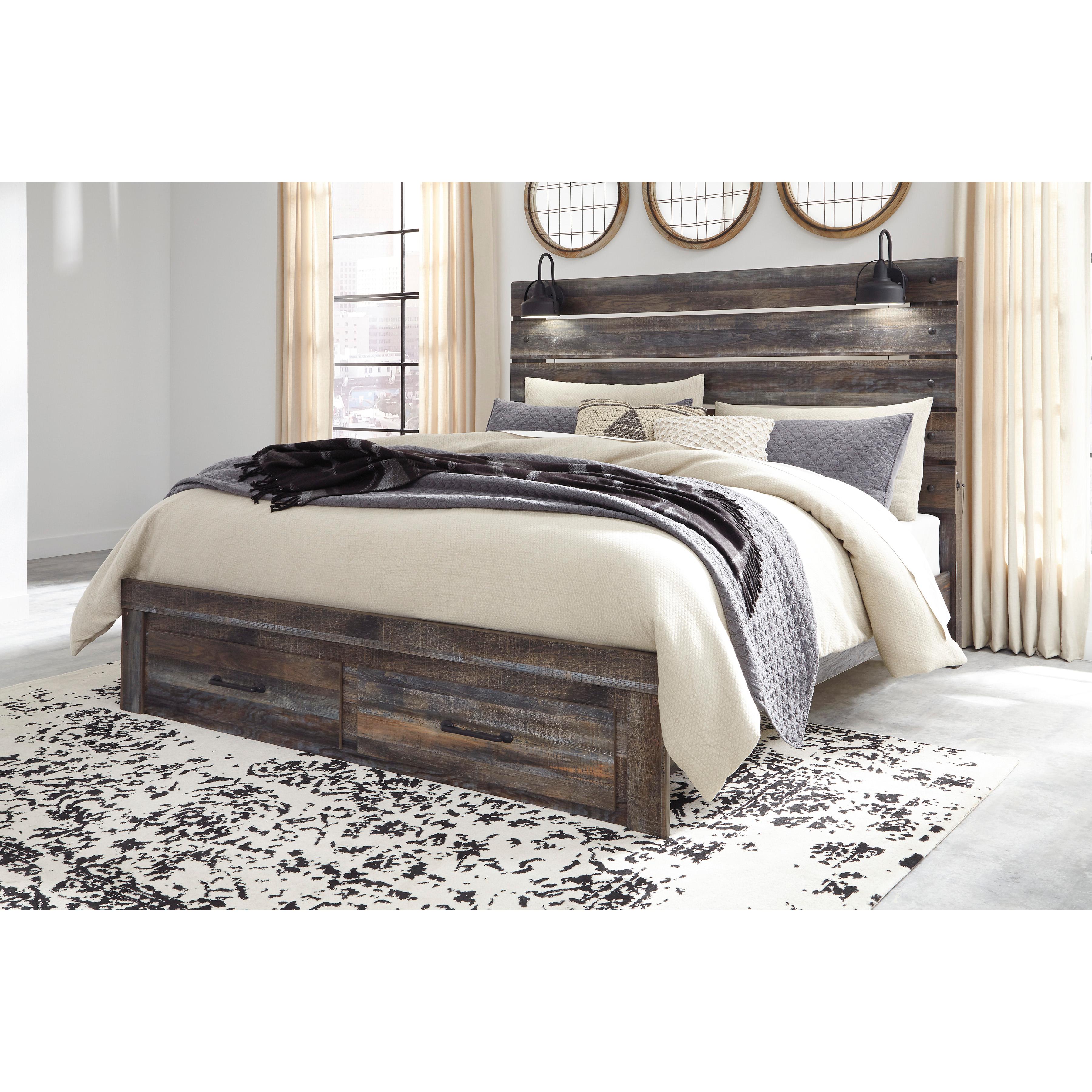 Signature Design by Ashley Drystan King Panel Bed with Storage B211-58/B211-56S/B211-97