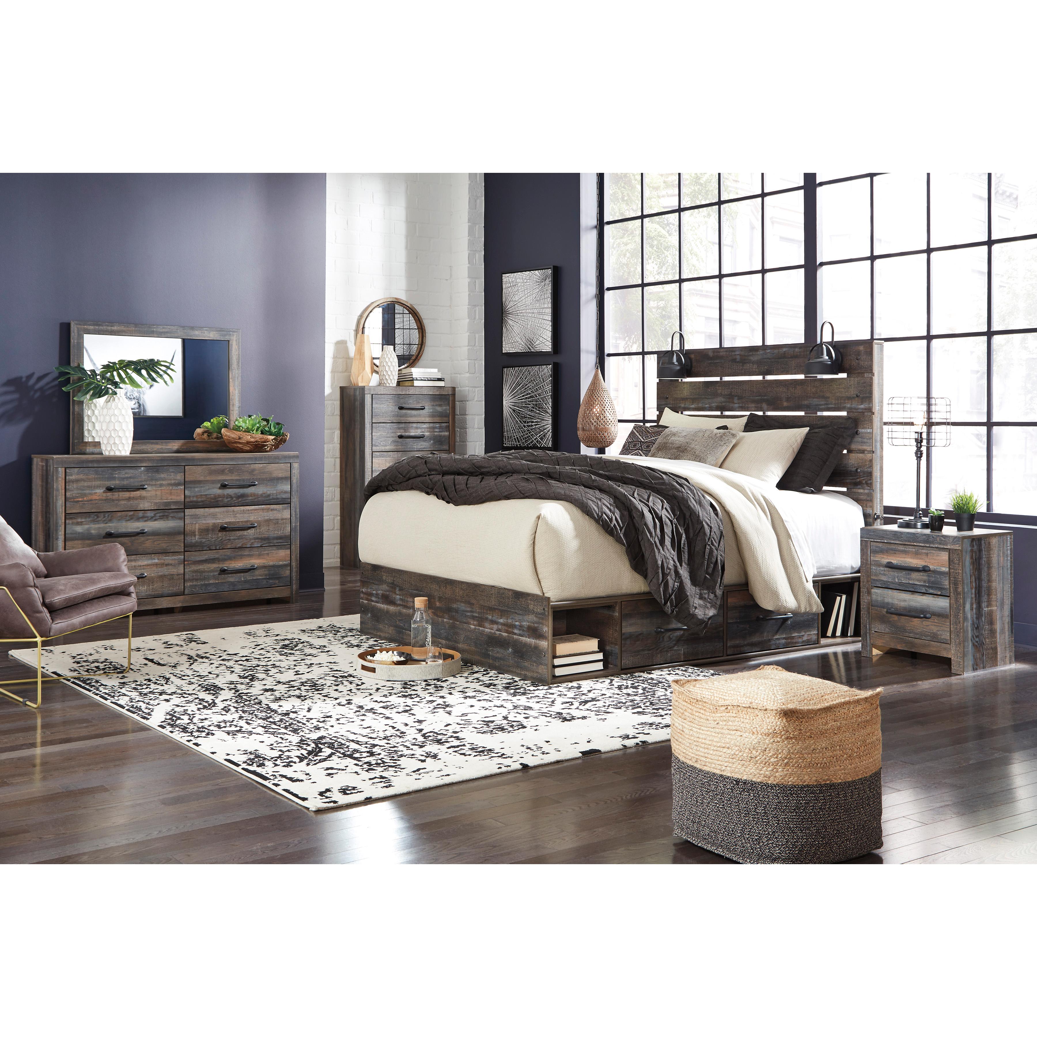 Signature Design by Ashley Drystan Queen Panel Bed with Storage B211-57/B211-54/B211-160/B100-13