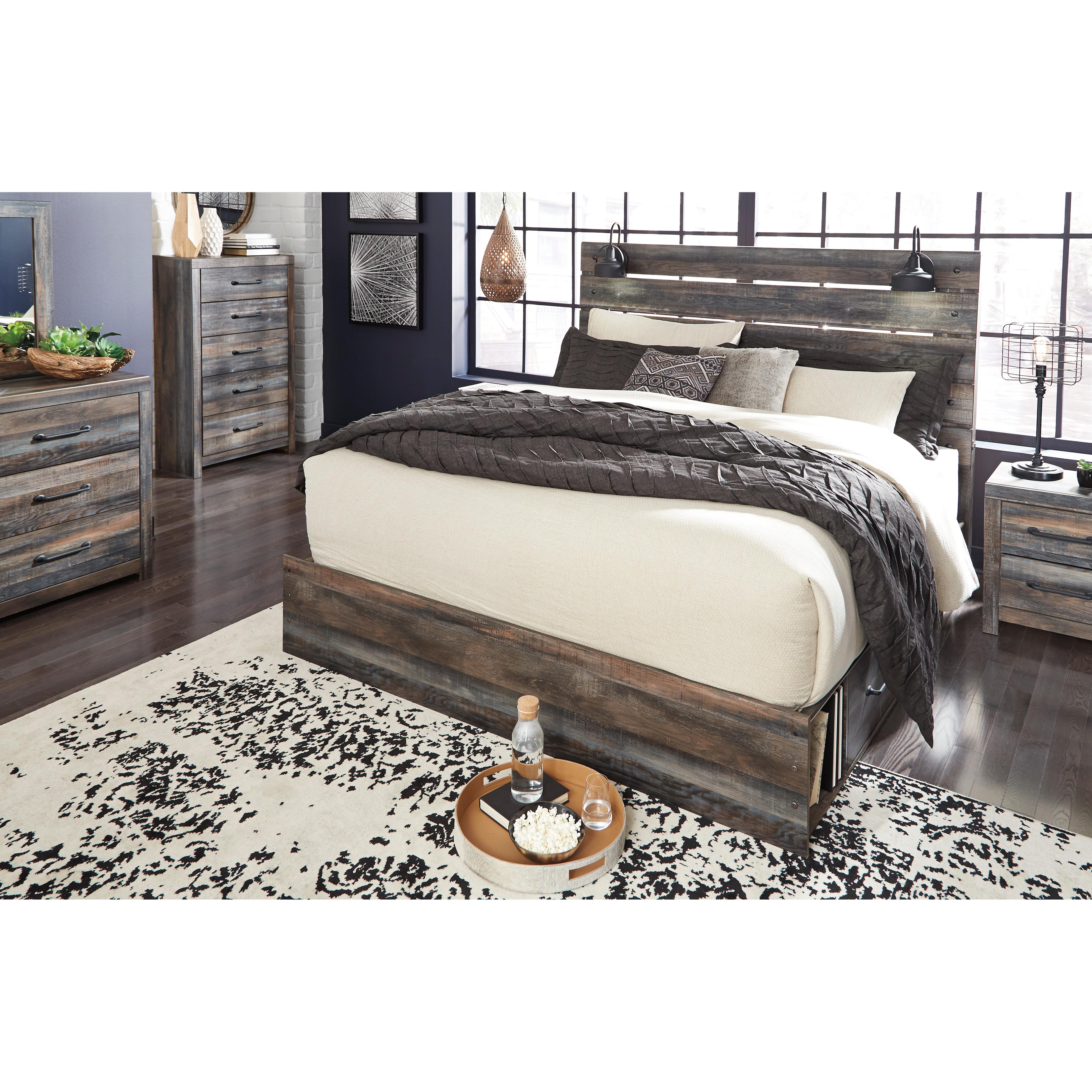 Signature Design by Ashley Drystan King Panel Bed with Storage B211-58/B211-56/B211-160/B100-14