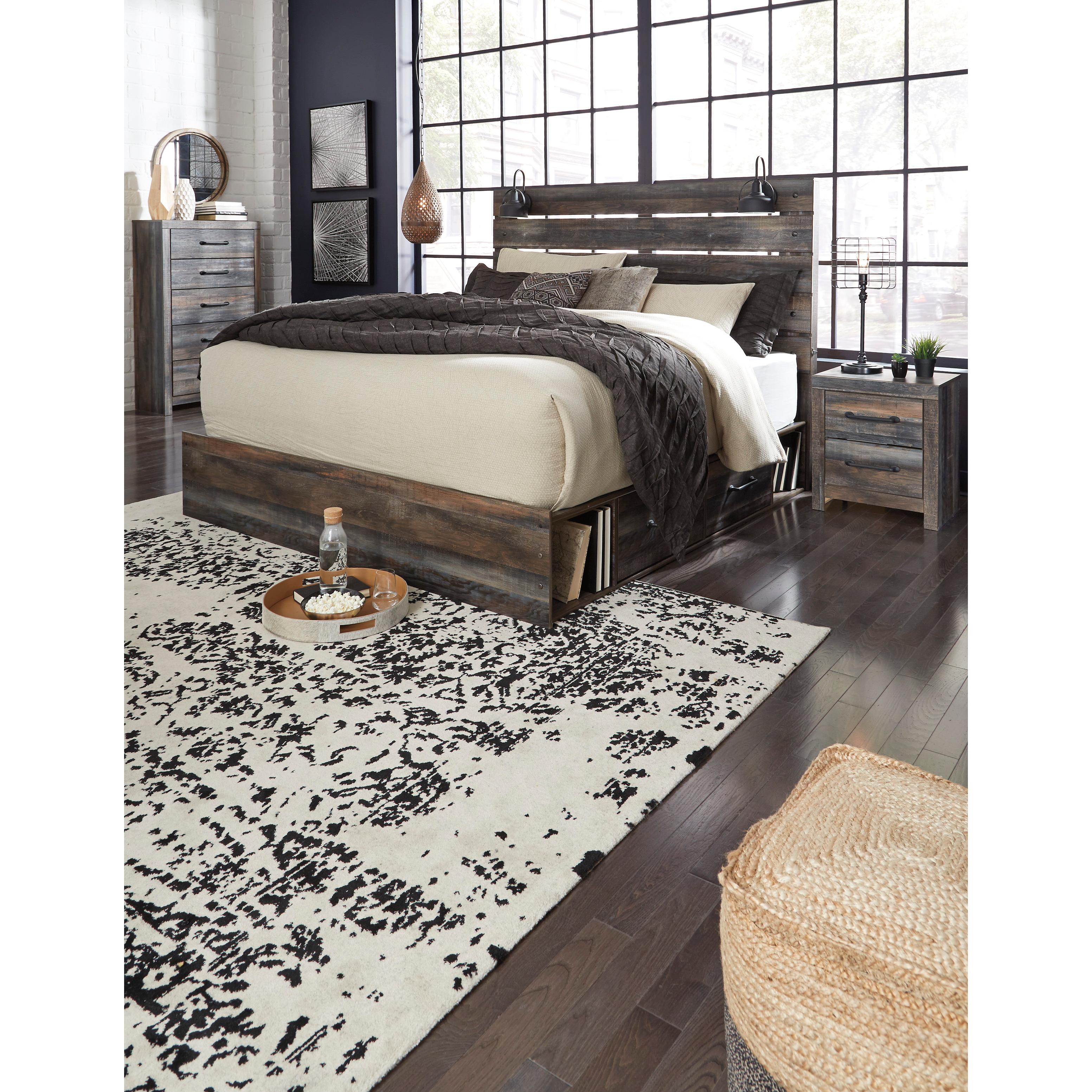 Signature Design by Ashley Drystan King Panel Bed with Storage B211-58/B211-56/B211-160/B100-14