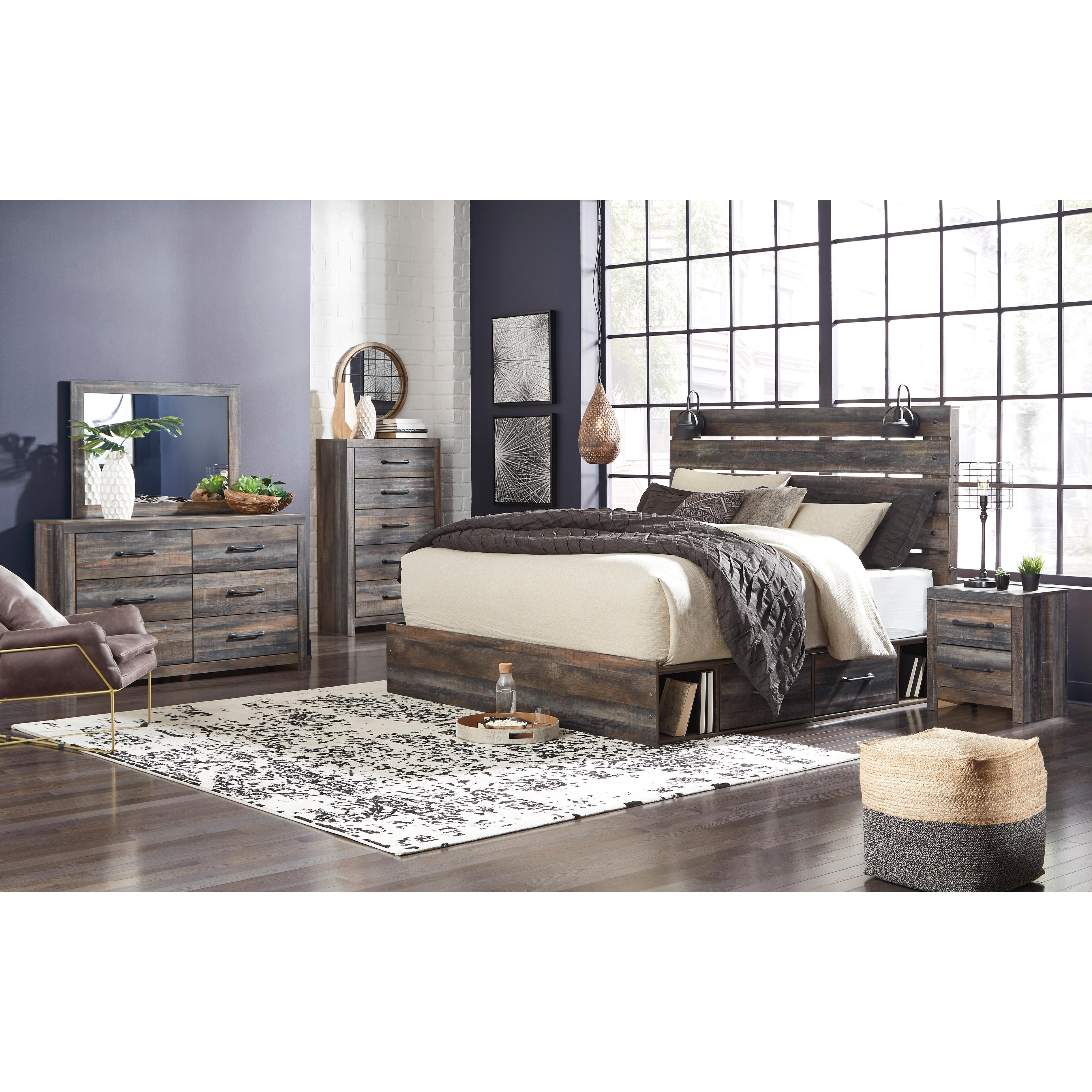 Signature Design by Ashley Drystan King Panel Bed with Storage B211-58/B211-56/B211-160/B100-14