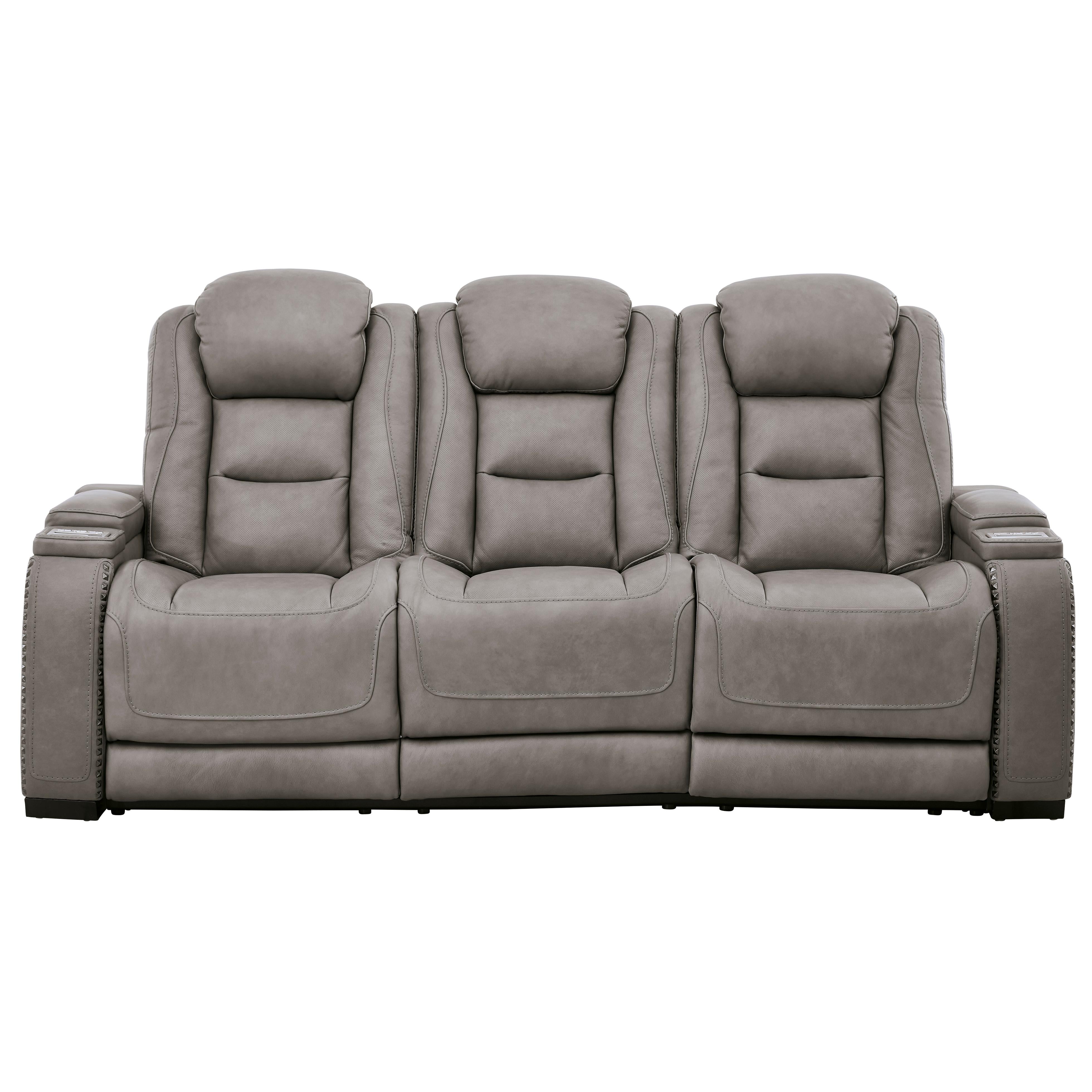 Signature Design by Ashley The Man-Den Power Reclining Leather Match Sofa U8530515