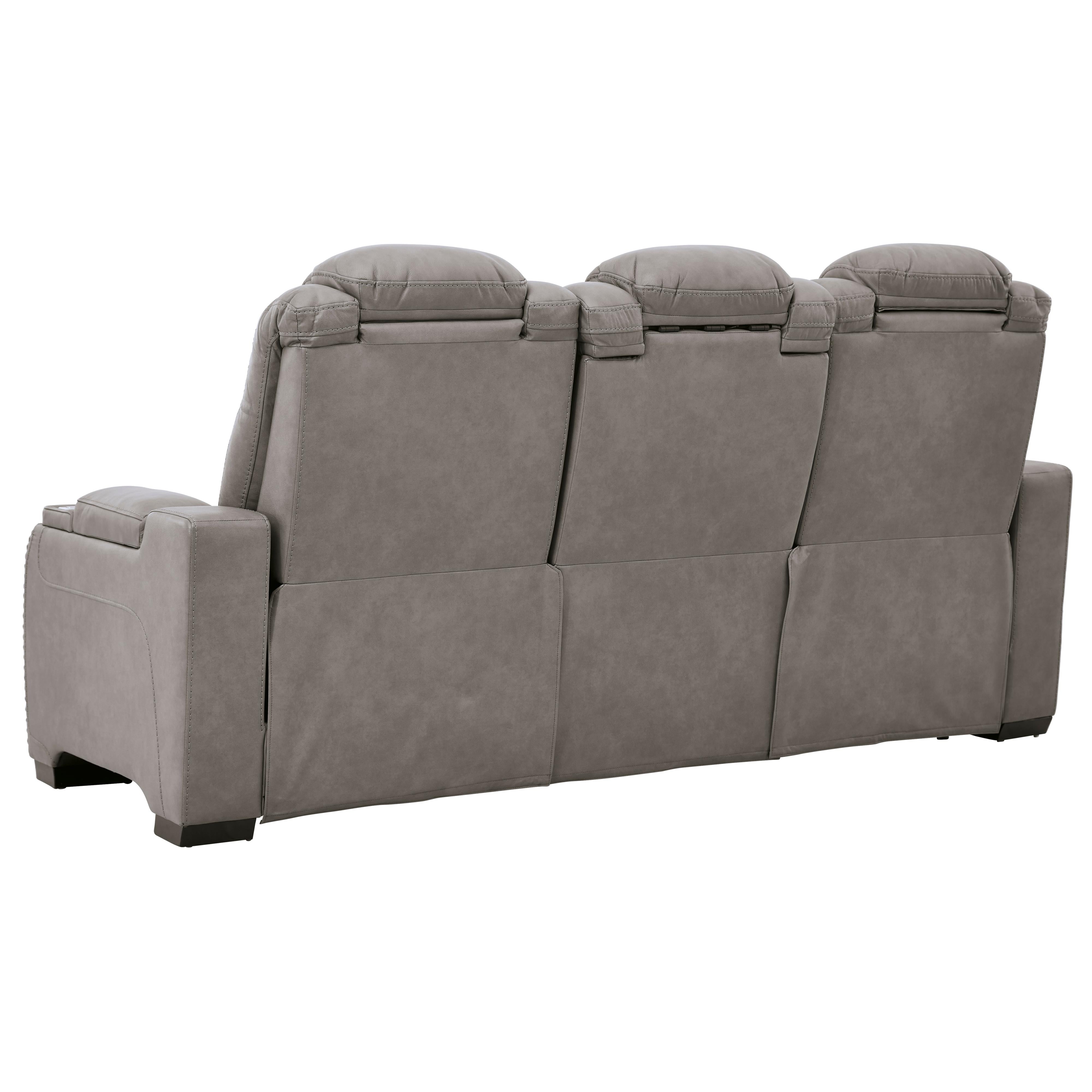 Signature Design by Ashley The Man-Den Power Reclining Leather Match Sofa U8530515