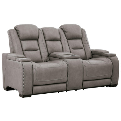 Signature Design by Ashley The Man-Den Power Reclining Leather Match Loveseat U8530518