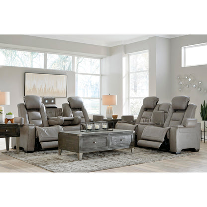 Signature Design by Ashley The Man-Den Power Reclining Leather Match Loveseat U8530518