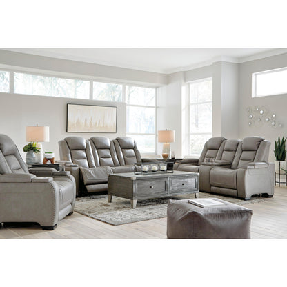 Signature Design by Ashley The Man-Den Power Reclining Leather Match Loveseat U8530518