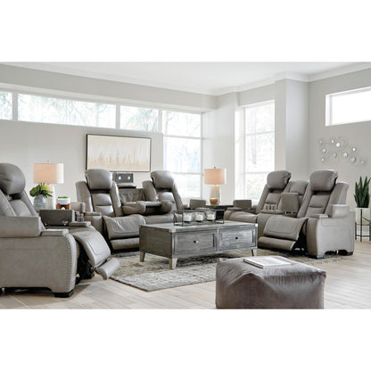 Signature Design by Ashley The Man-Den Power Reclining Leather Match Loveseat U8530518