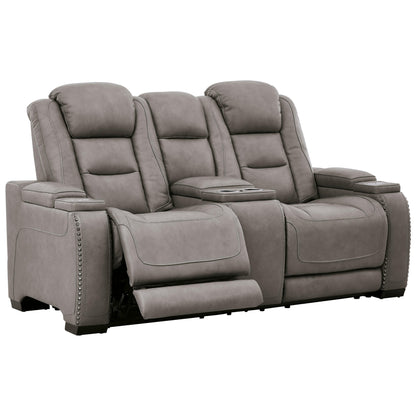 Signature Design by Ashley The Man-Den Power Reclining Leather Match Loveseat U8530518