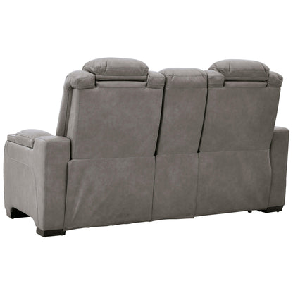 Signature Design by Ashley The Man-Den Power Reclining Leather Match Loveseat U8530518