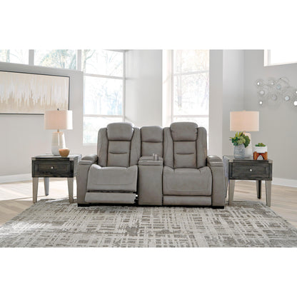 Signature Design by Ashley The Man-Den Power Reclining Leather Match Loveseat U8530518