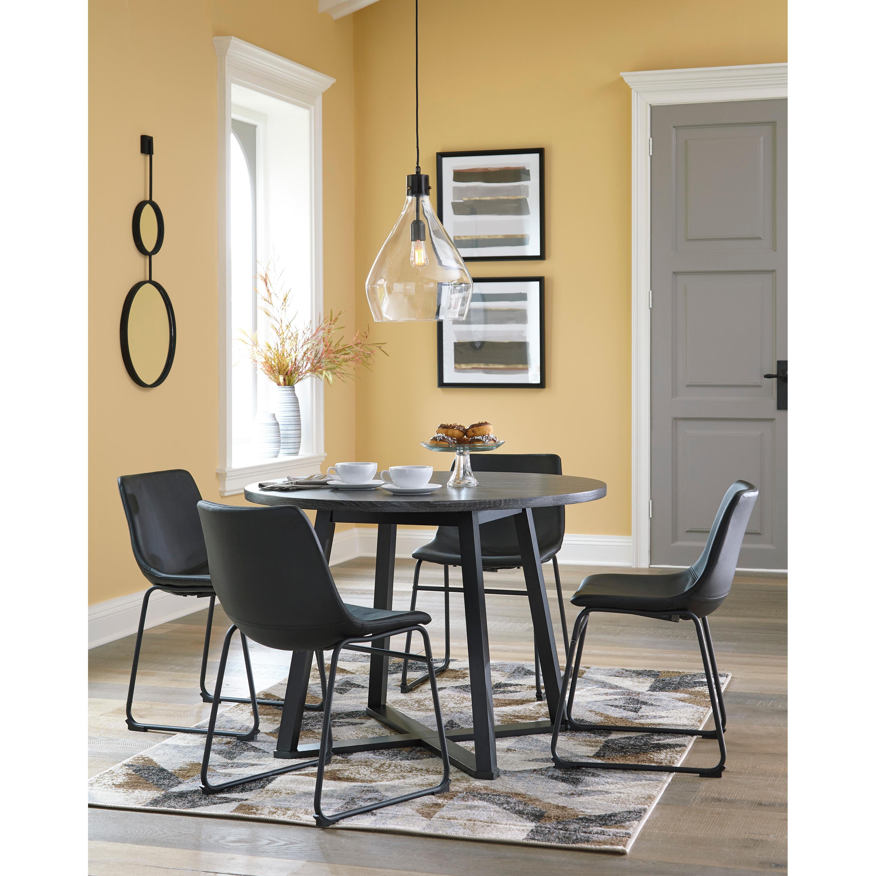 Signature Design by Ashley Round Centiar Dining Table with Pedestal Base D372-16