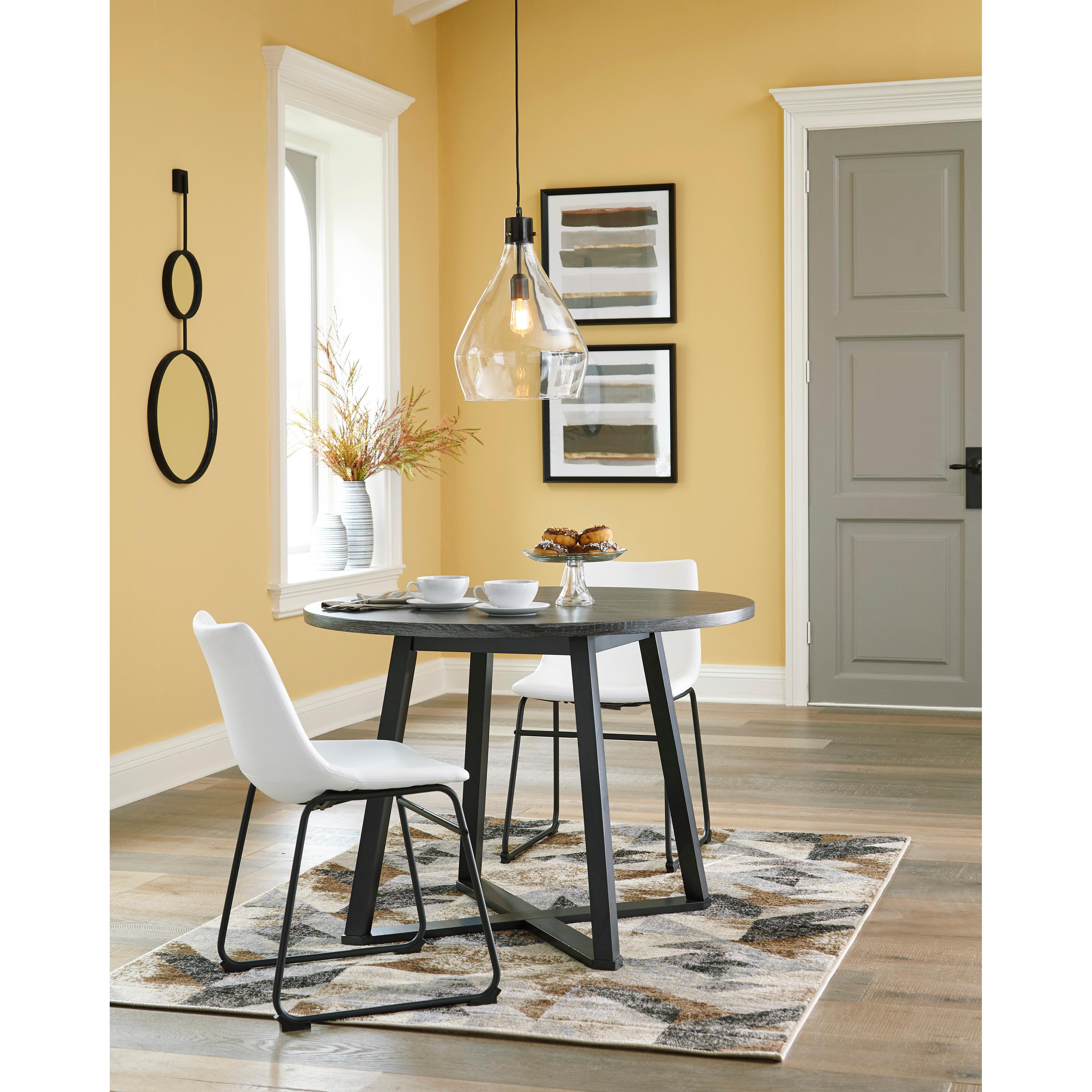 Signature Design by Ashley Round Centiar Dining Table with Pedestal Base D372-16