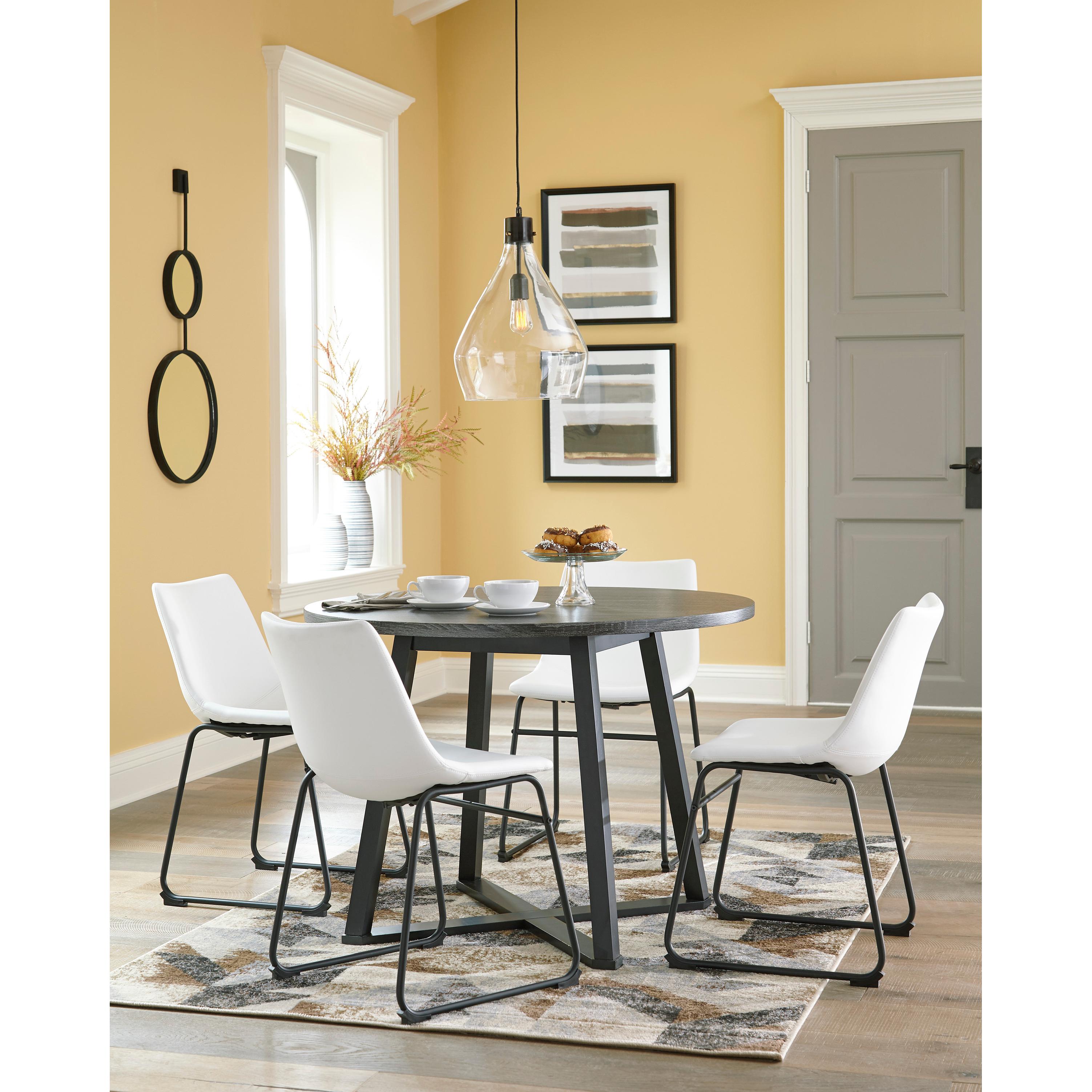 Signature Design by Ashley Round Centiar Dining Table with Pedestal Base D372-16