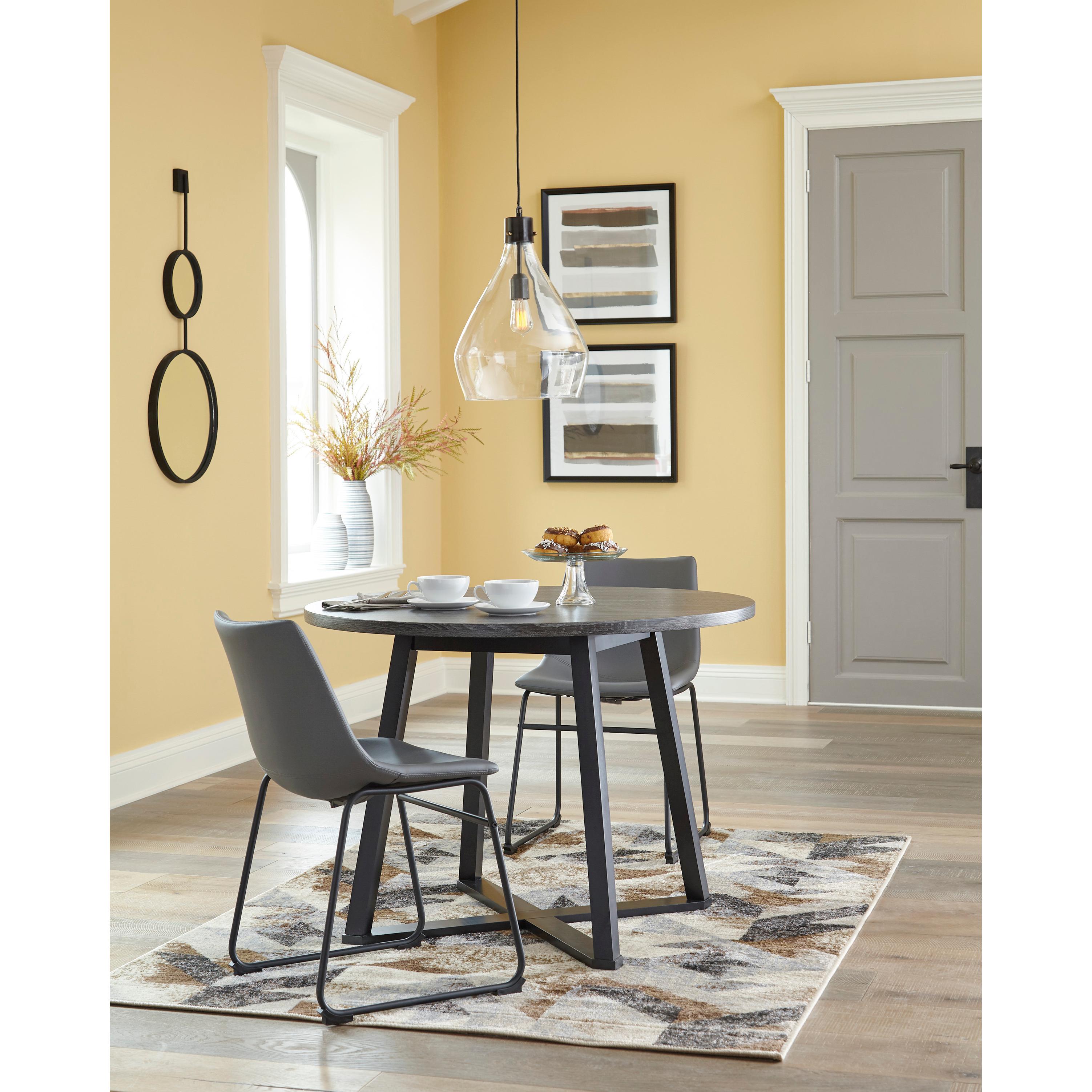 Signature Design by Ashley Round Centiar Dining Table with Pedestal Base D372-16