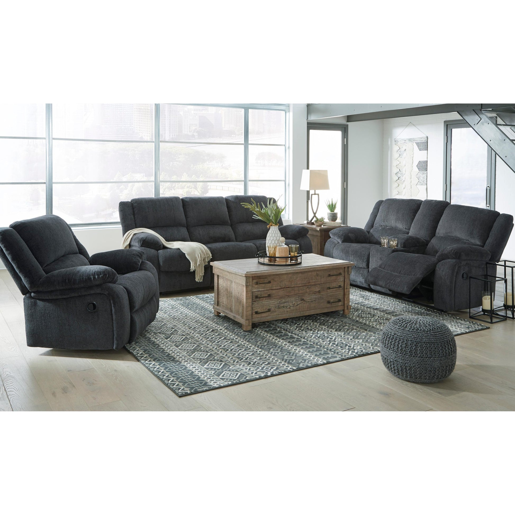 Signature Design by Ashley Draycoll Reclining Fabric Loveseat 7650494