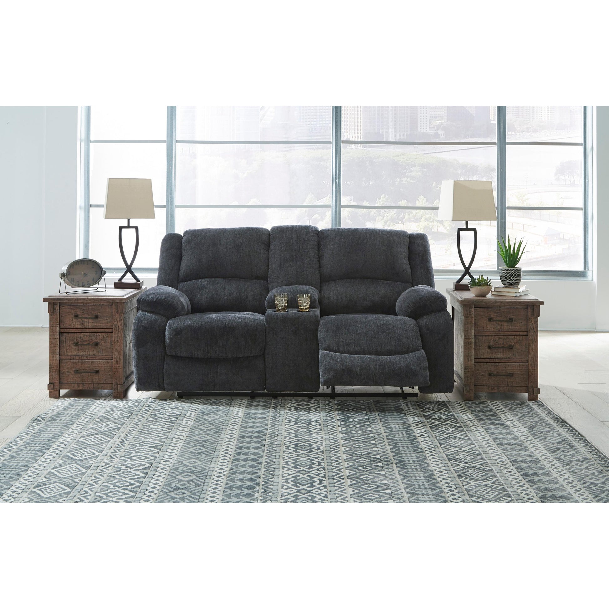 Signature Design by Ashley Draycoll Reclining Fabric Loveseat 7650494