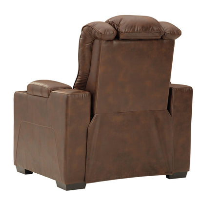 Signature Design by Ashley Owner's Box Power Leather Look Recliner 2450513