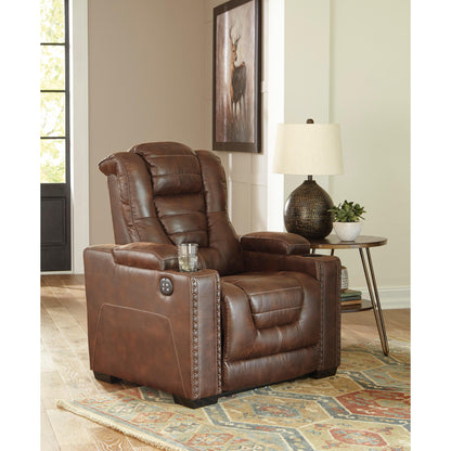 Signature Design by Ashley Owner's Box Power Leather Look Recliner 2450513