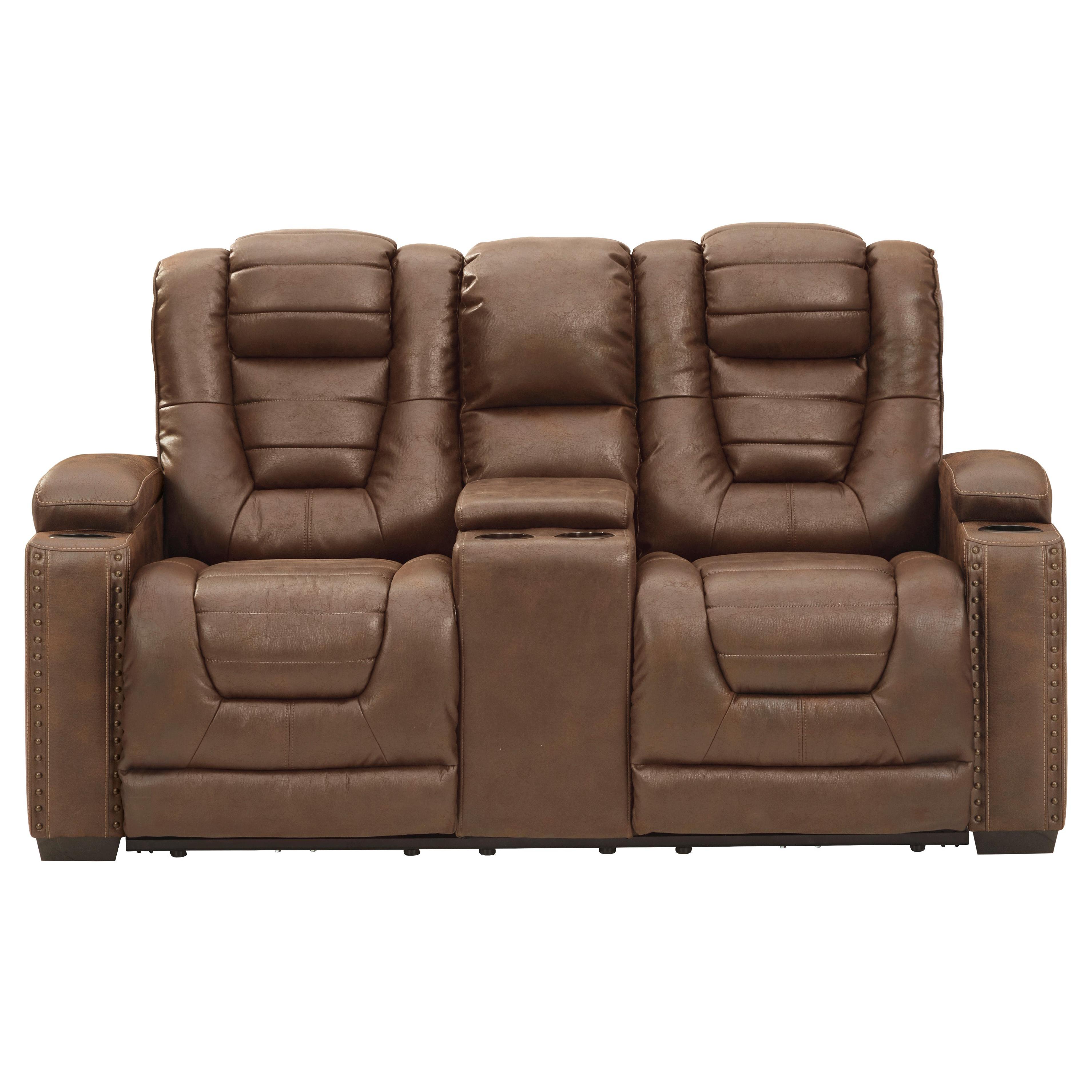 Signature Design by Ashley Owner's Box Power Reclining Leather Look Loveseat 2450518