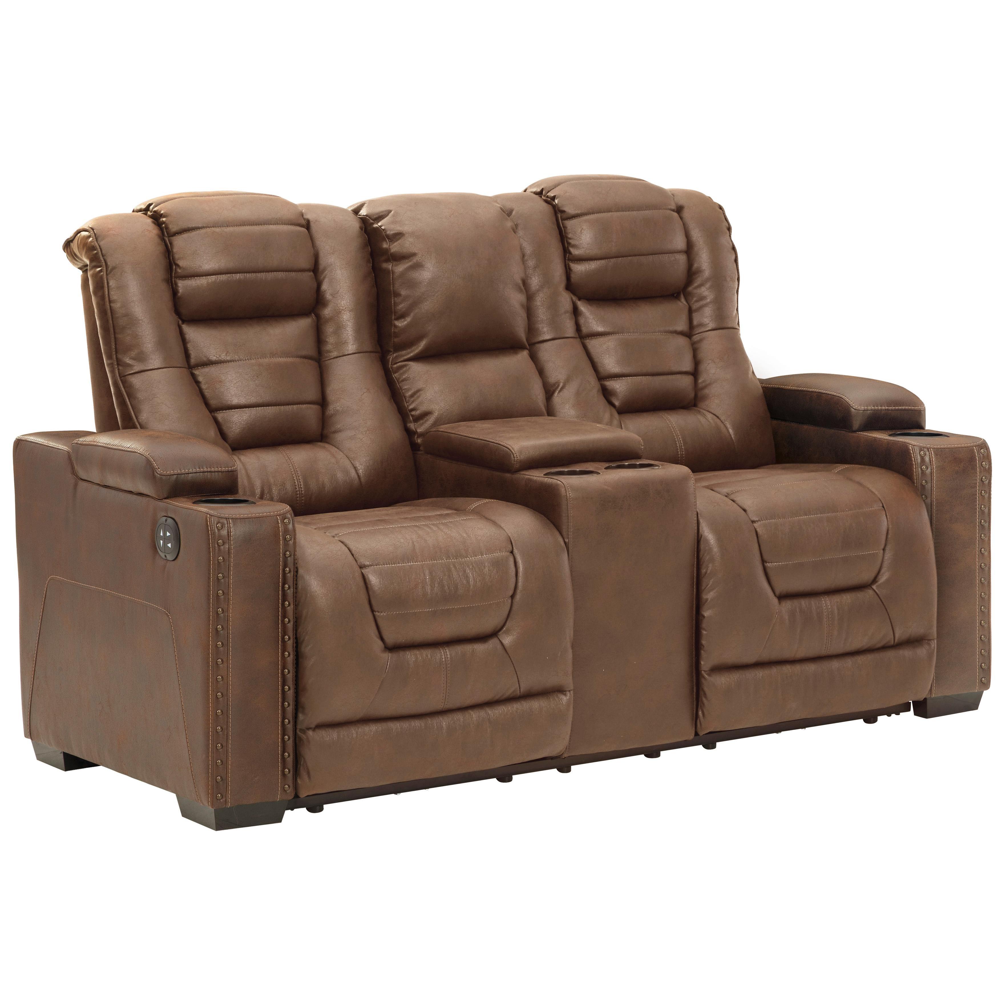 Signature Design by Ashley Owner's Box Power Reclining Leather Look Loveseat 2450518