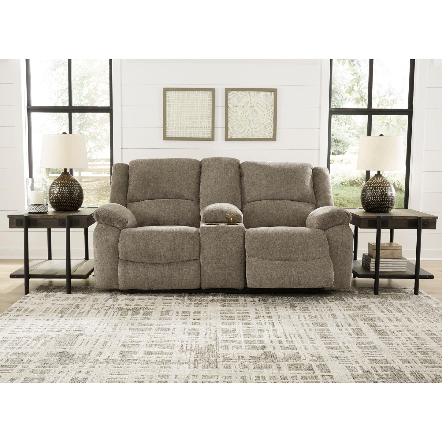 Signature Design by Ashley Draycoll Power Reclining Fabric Loveseat 7650596