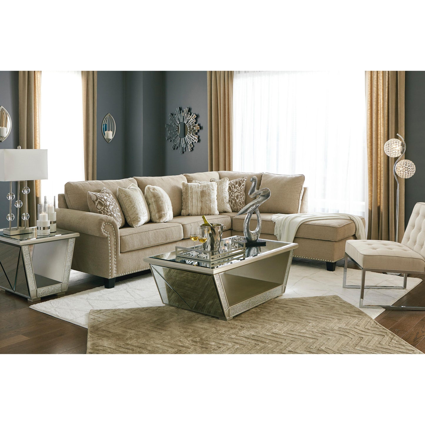 Signature Design by Ashley Dovemont Fabric 2 pc Sectional 4040166/4040117