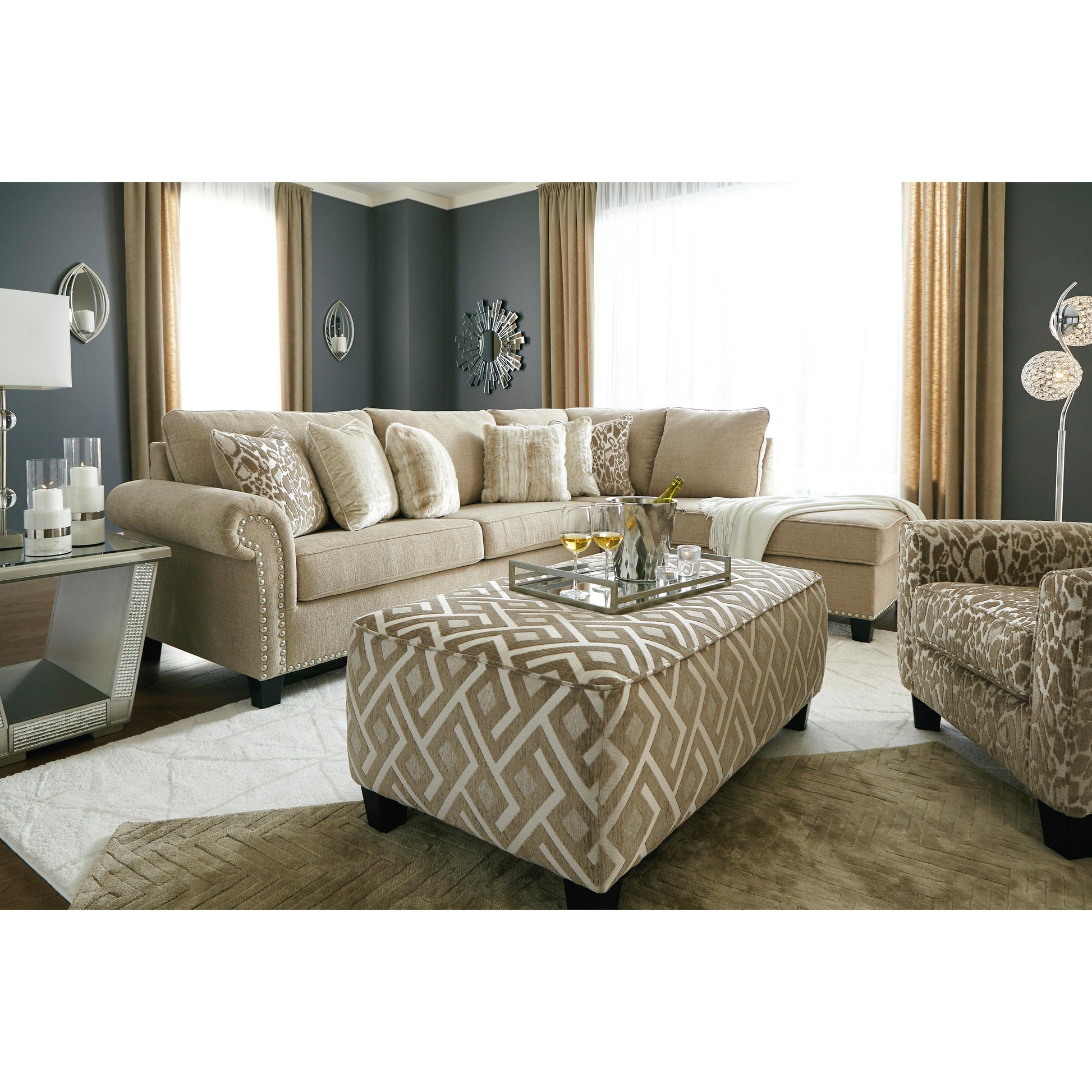 Signature Design by Ashley Dovemont Fabric 2 pc Sectional 4040166/4040117