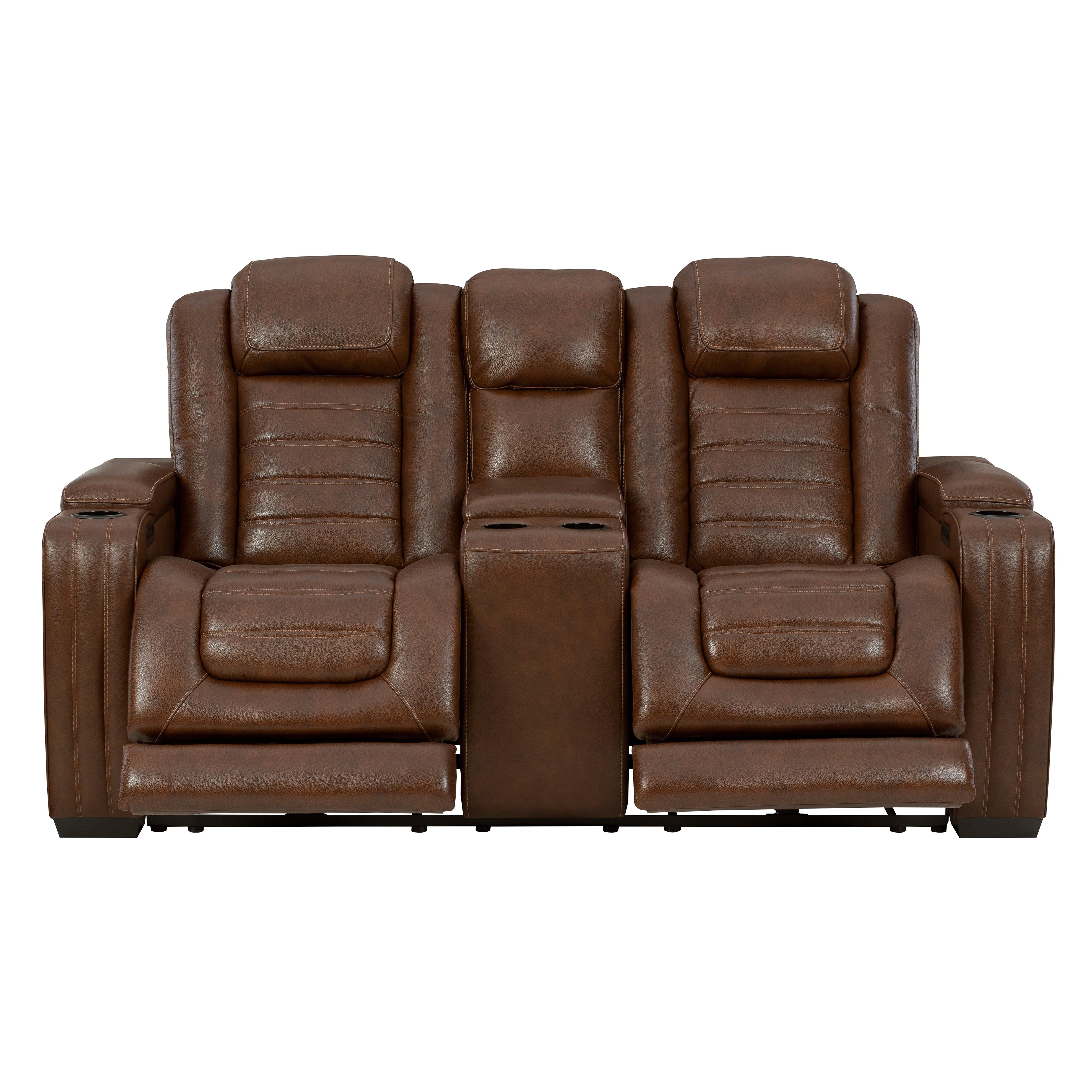 Signature Design by Ashley Backtrack Power Reclining Leather Match Loveseat U2800418