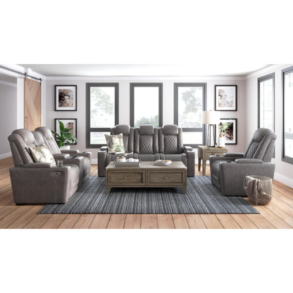 Signature Design by Ashley HyllMont Power Reclining Leather Look Sofa 9300315