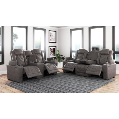 Signature Design by Ashley HyllMont Power Reclining Leather Look Loveseat 9300318