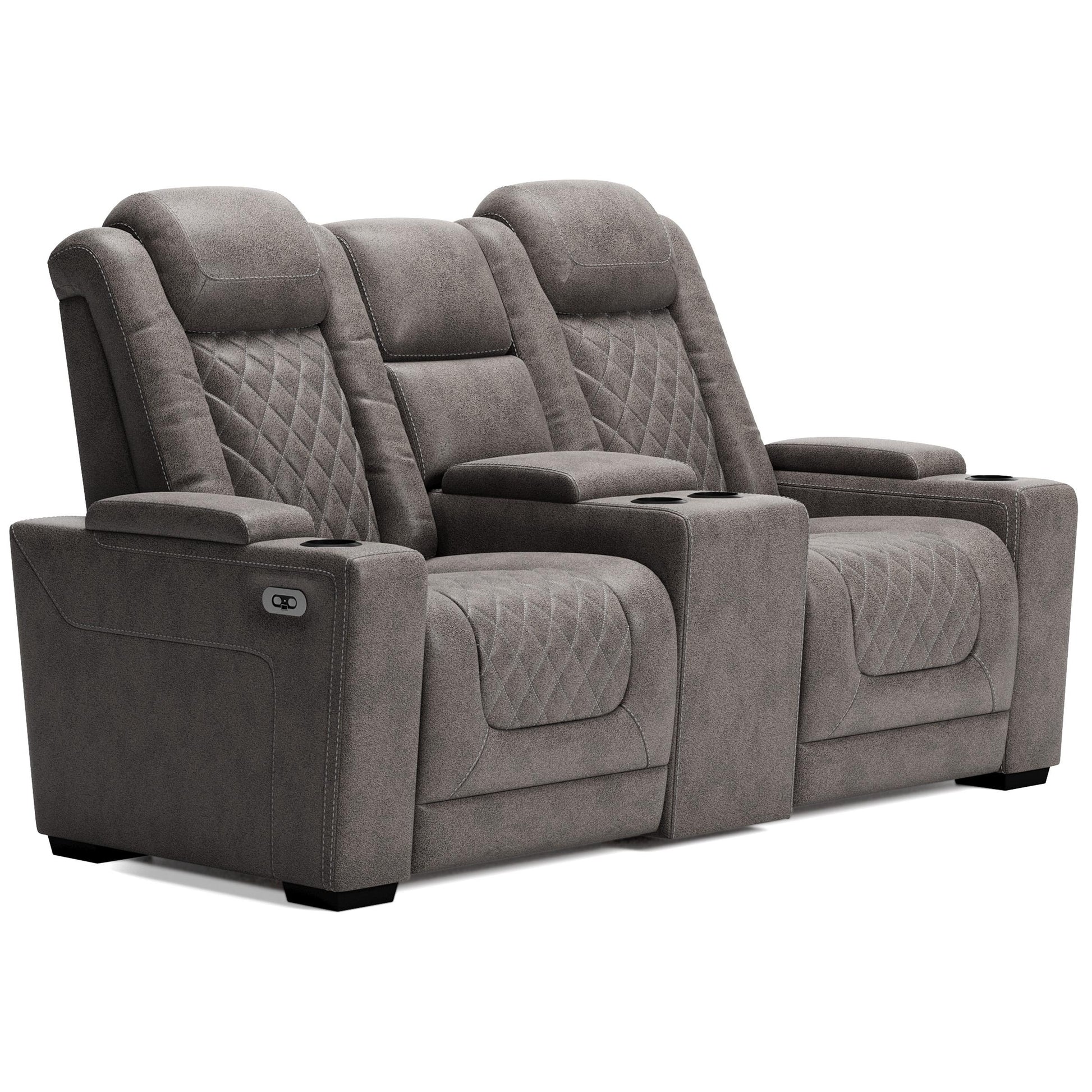 Signature Design by Ashley HyllMont Power Reclining Leather Look Loveseat 9300318