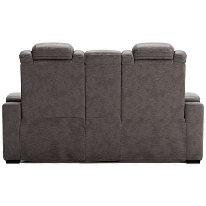 Signature Design by Ashley HyllMont Power Reclining Leather Look Loveseat 9300318