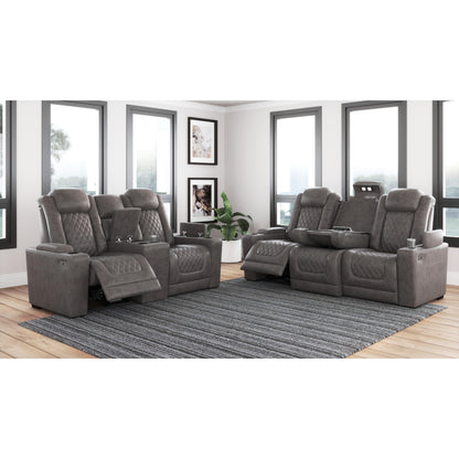 Signature Design by Ashley HyllMont Power Reclining Leather Look Loveseat 9300318